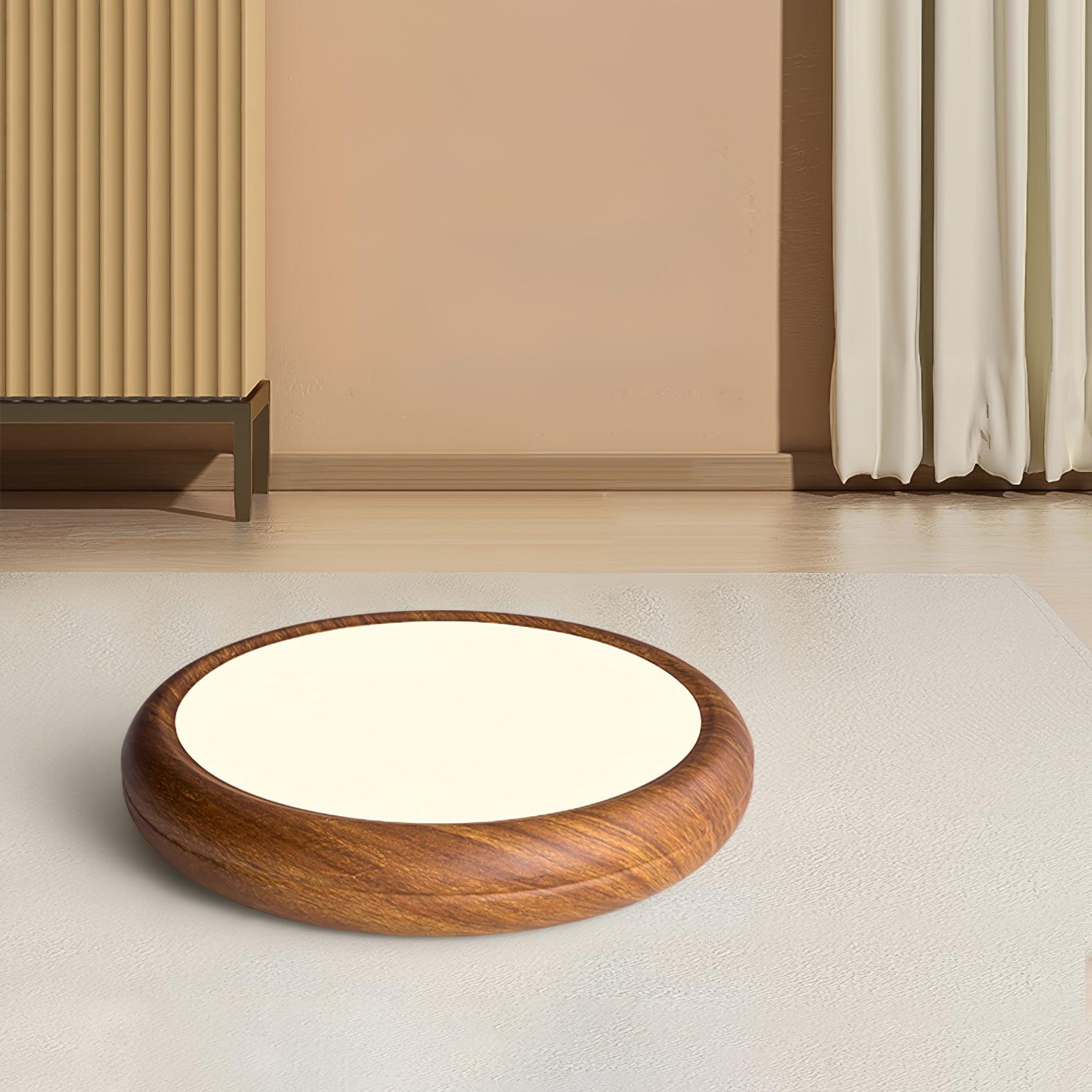 Ceiling Light Wood Grain LED 19.7 in Flush Mount Living Room Bedroom Modern Round Acrylic Lamp | Thomler