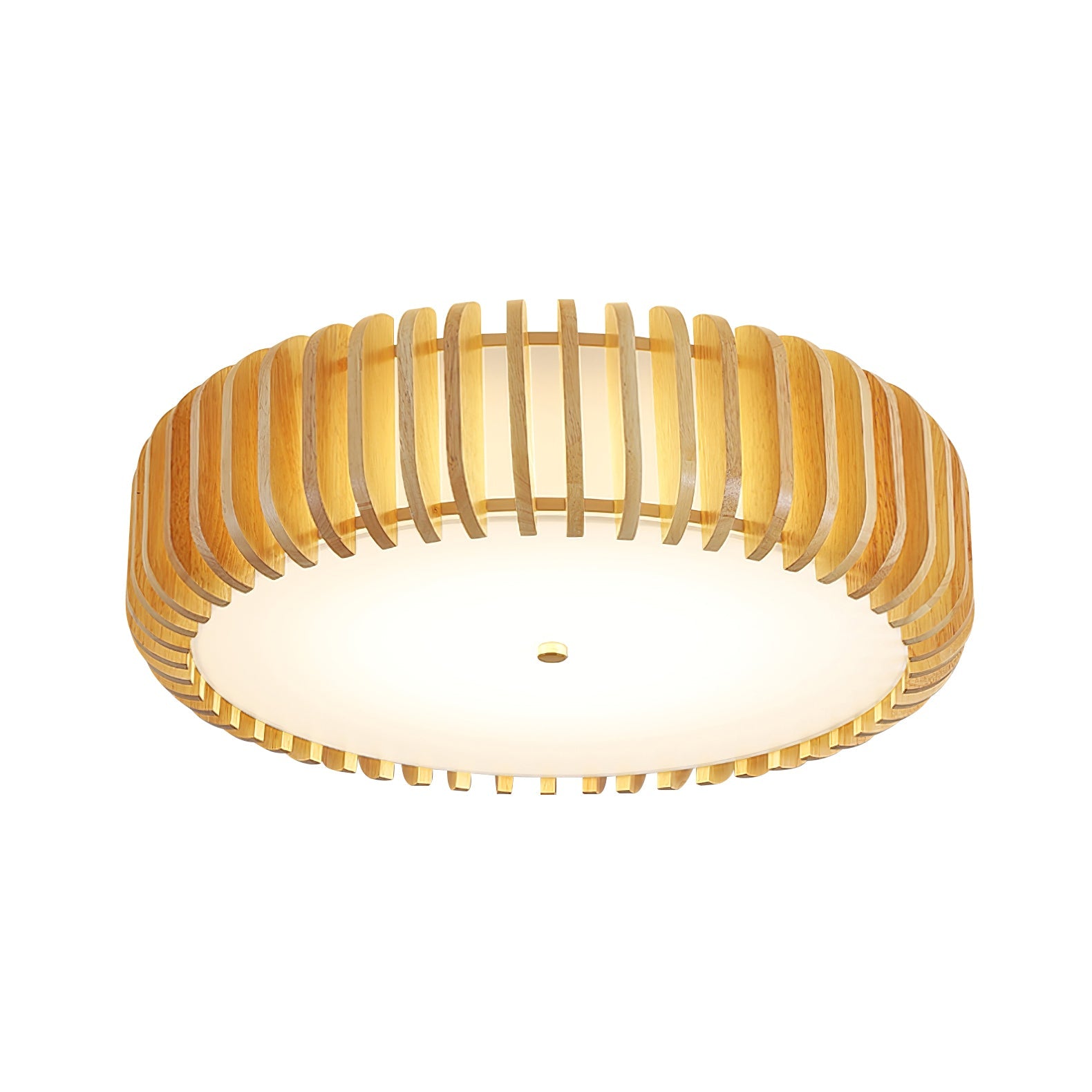 Flush Mount Ceiling Light Wood 19.7 in Indoor Dining Living Room Soft White Acrylic Modern Fixture | Thomler