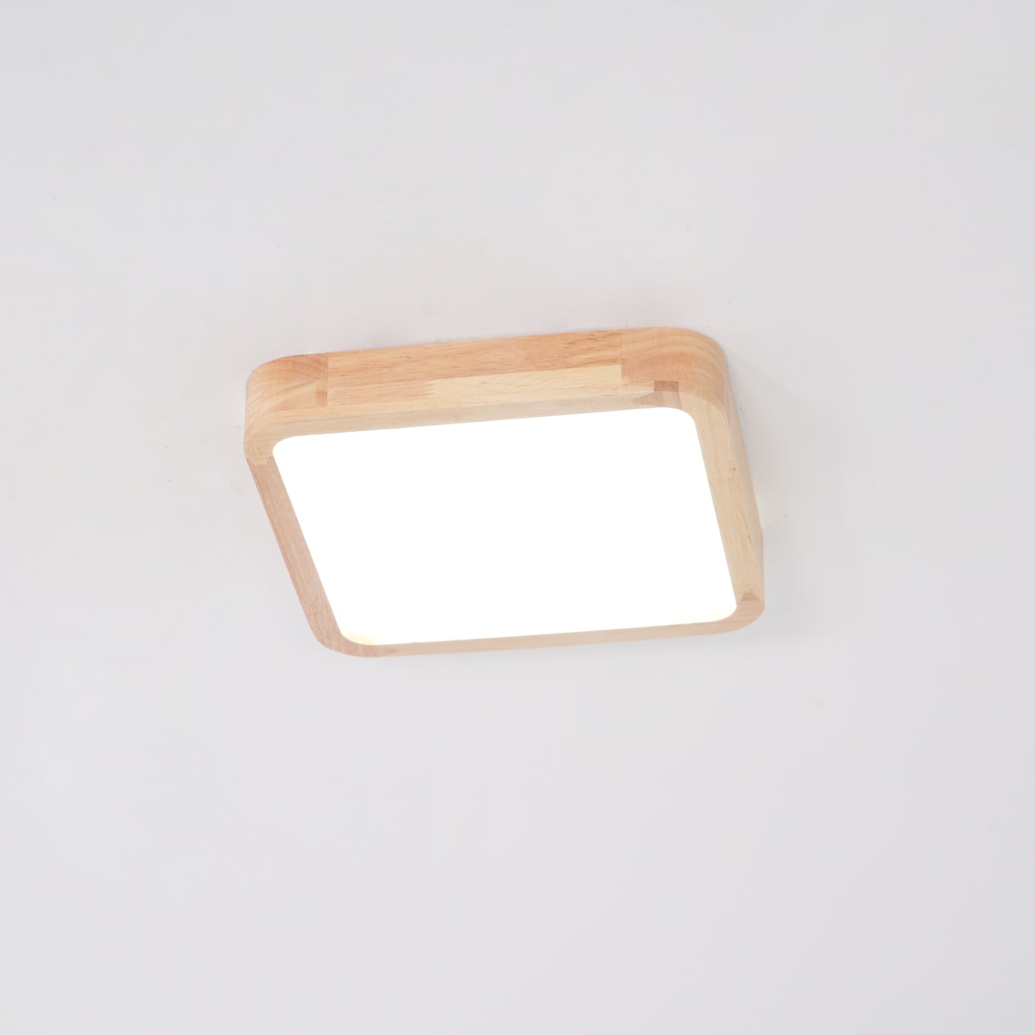 Wooden Geometric Ceiling Light 23.6 in LED Adjustable Wood Indoor Lamp | Thomler