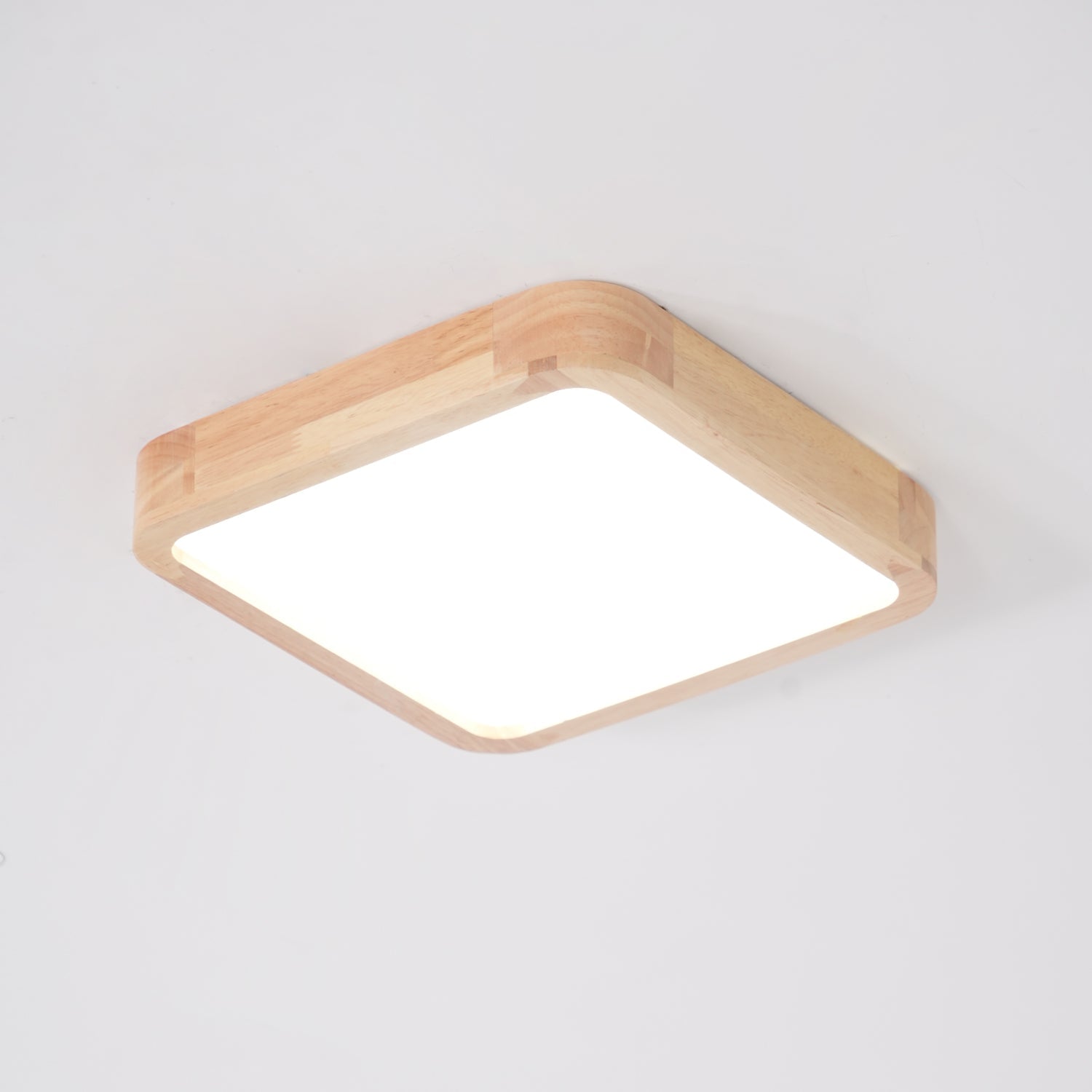 Wooden Geometric Ceiling Light 23.6 in LED Adjustable Wood Indoor Lamp | Thomler