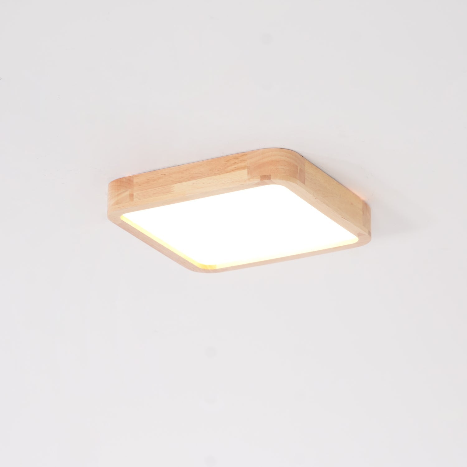Wooden Geometric Ceiling Light 23.6 in LED Adjustable Wood Indoor Lamp | Thomler