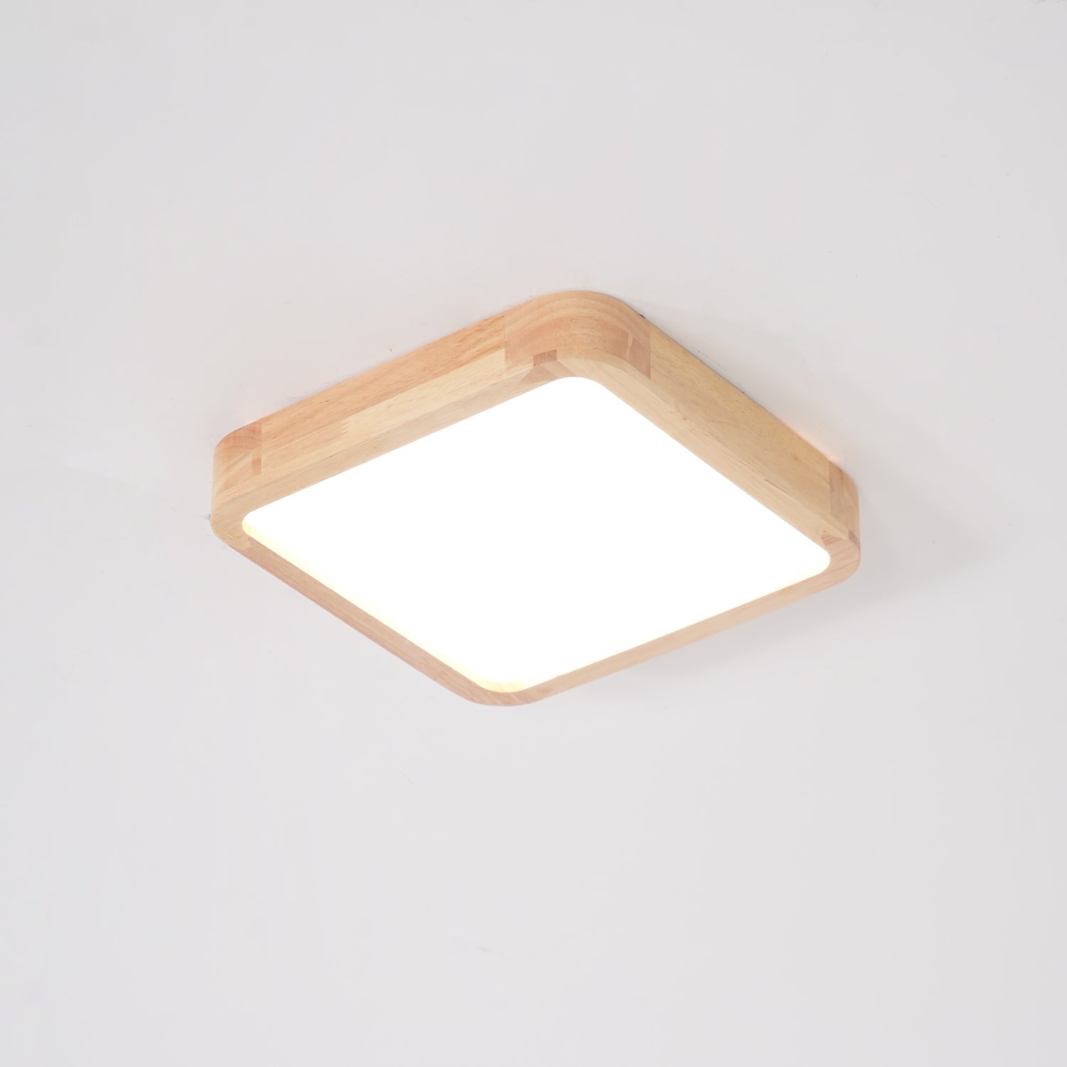 Wooden Geometric Ceiling Light 23.6 in LED Adjustable Wood Indoor Lamp | Thomler