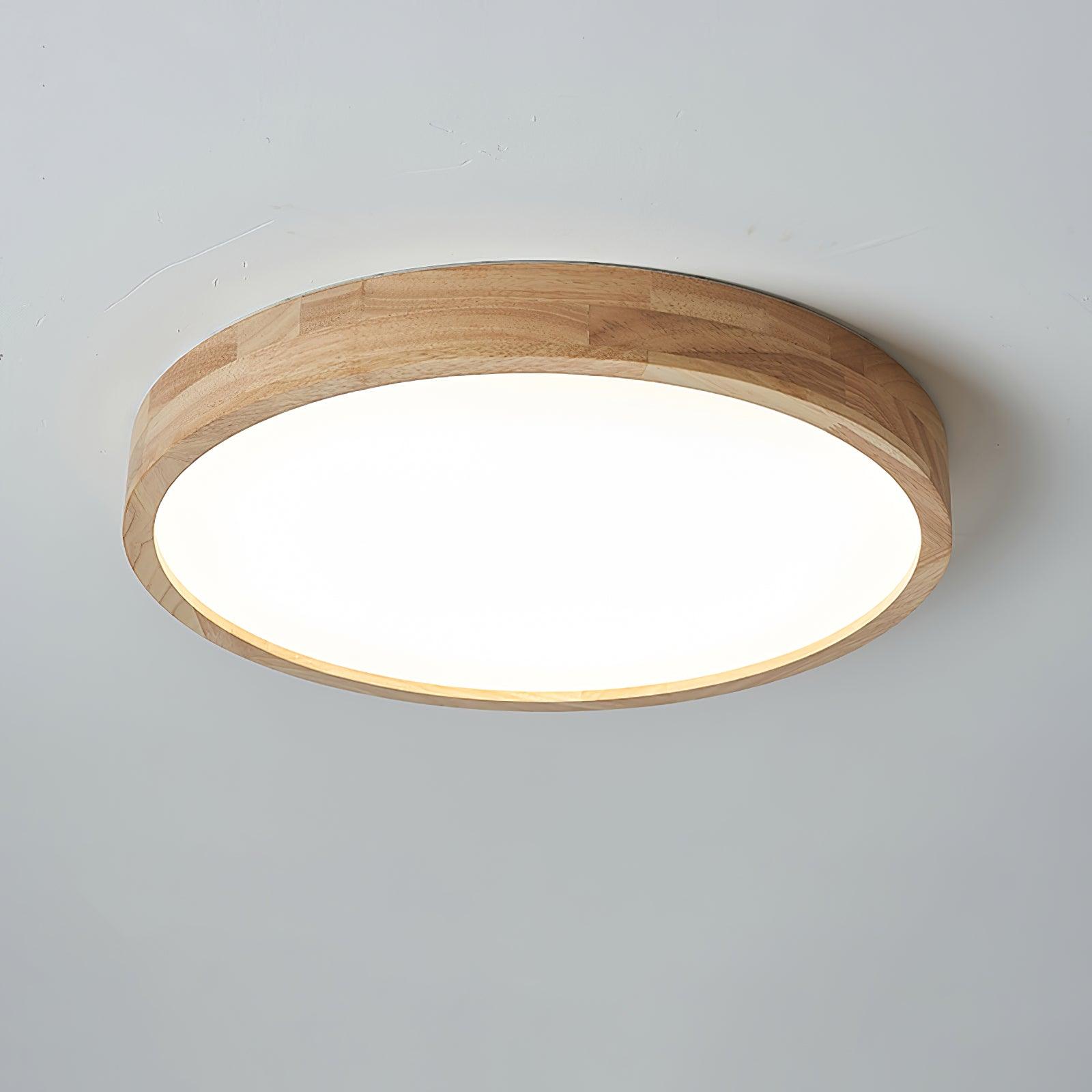 Wooden Geometric Ceiling Light 23.6 in LED Adjustable Wood Indoor Lamp | Thomler