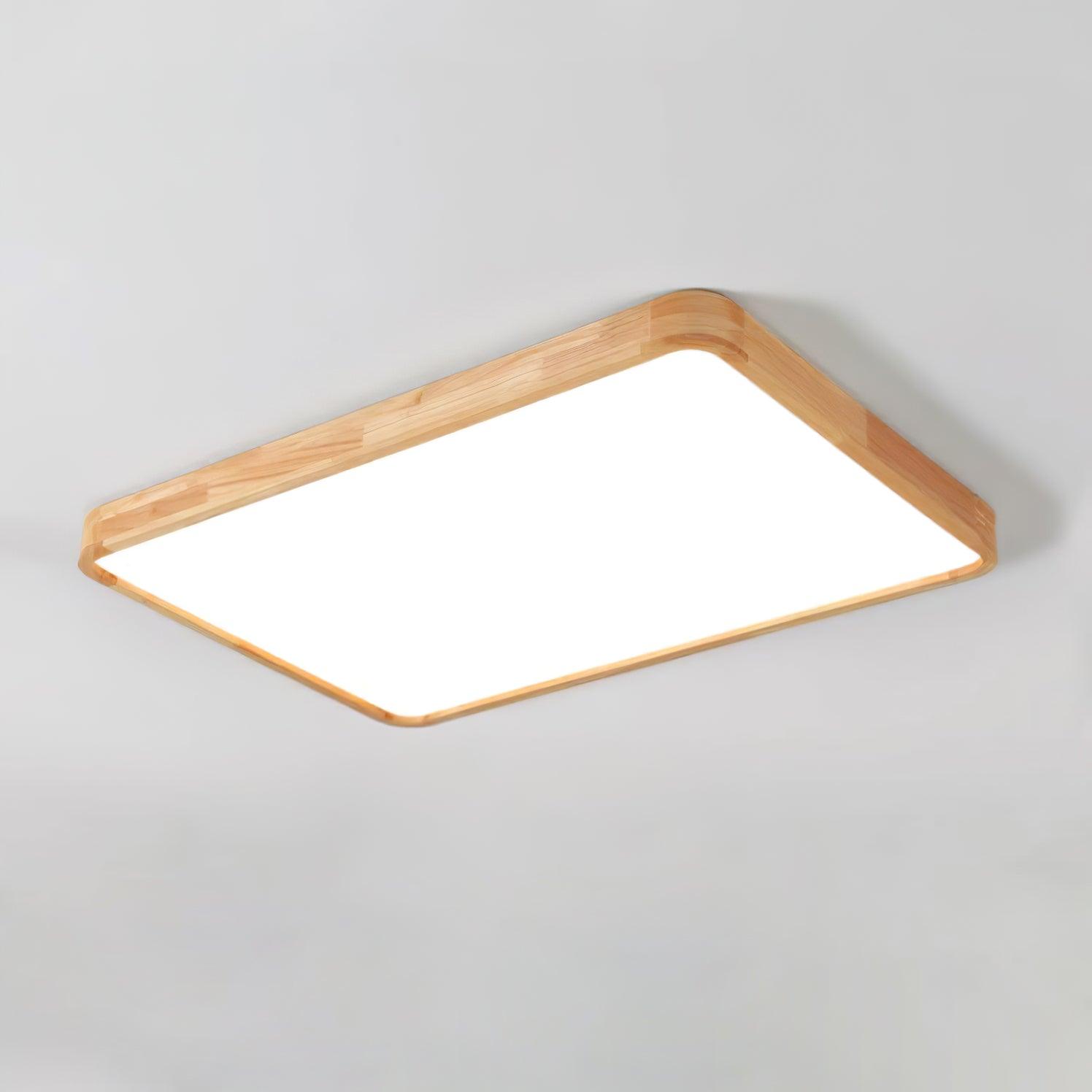 Wooden Geometric Ceiling Light 23.6 in LED Adjustable Wood Indoor Lamp | Thomler
