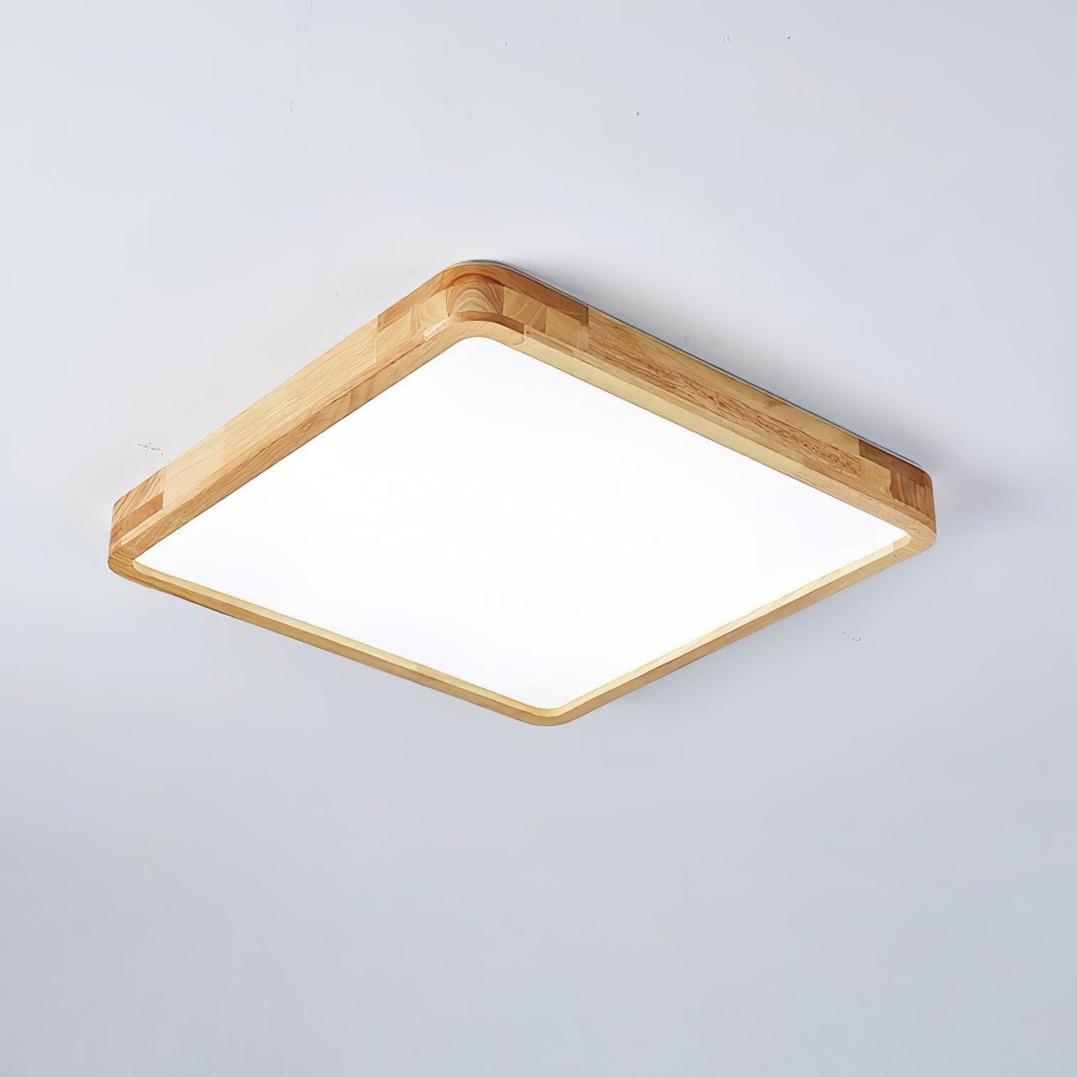 Wooden Geometric Ceiling Light 23.6 in LED Adjustable Wood Indoor Lamp | Thomler