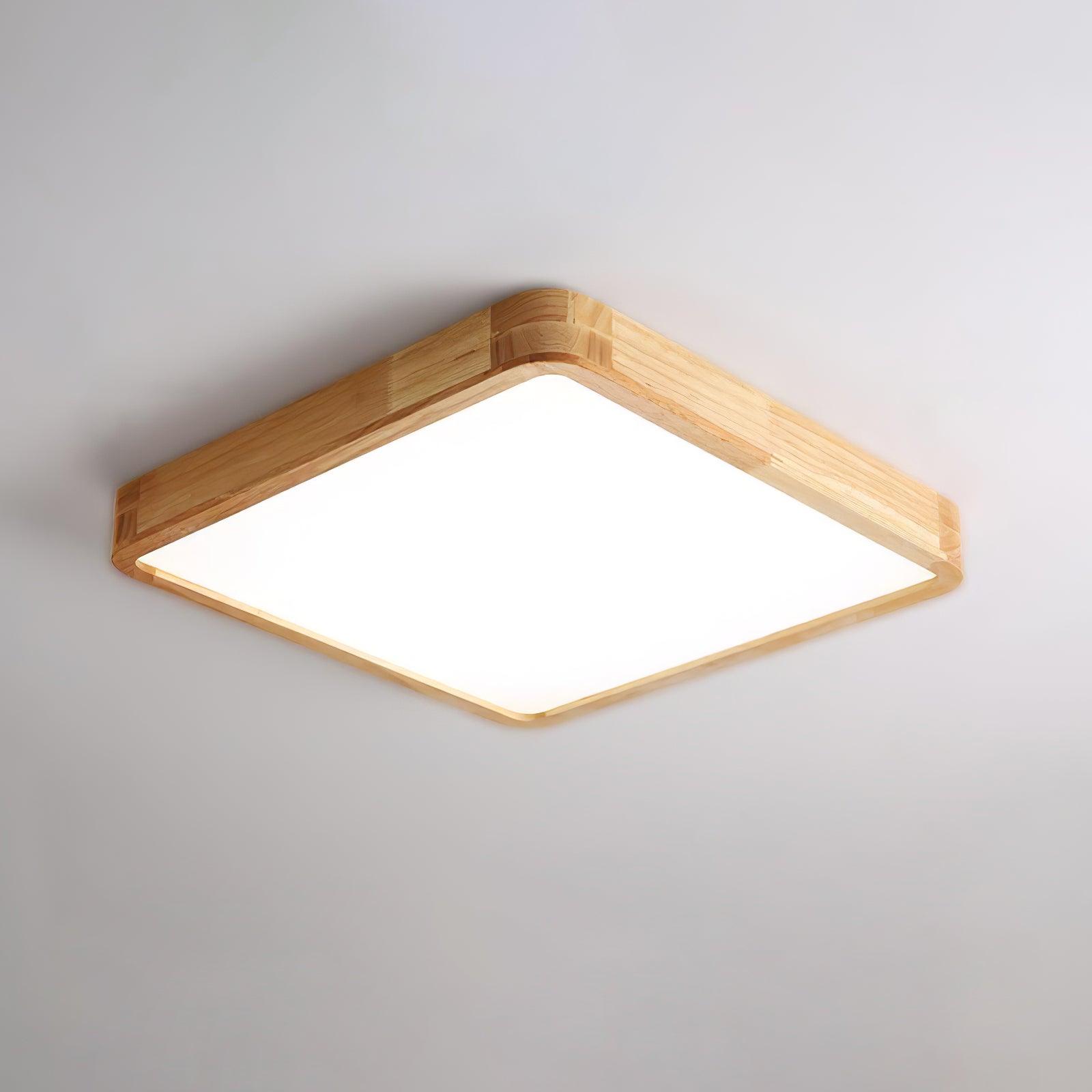 Wooden Geometric Ceiling Light 23.6 in LED Adjustable Wood Indoor Lamp | Thomler