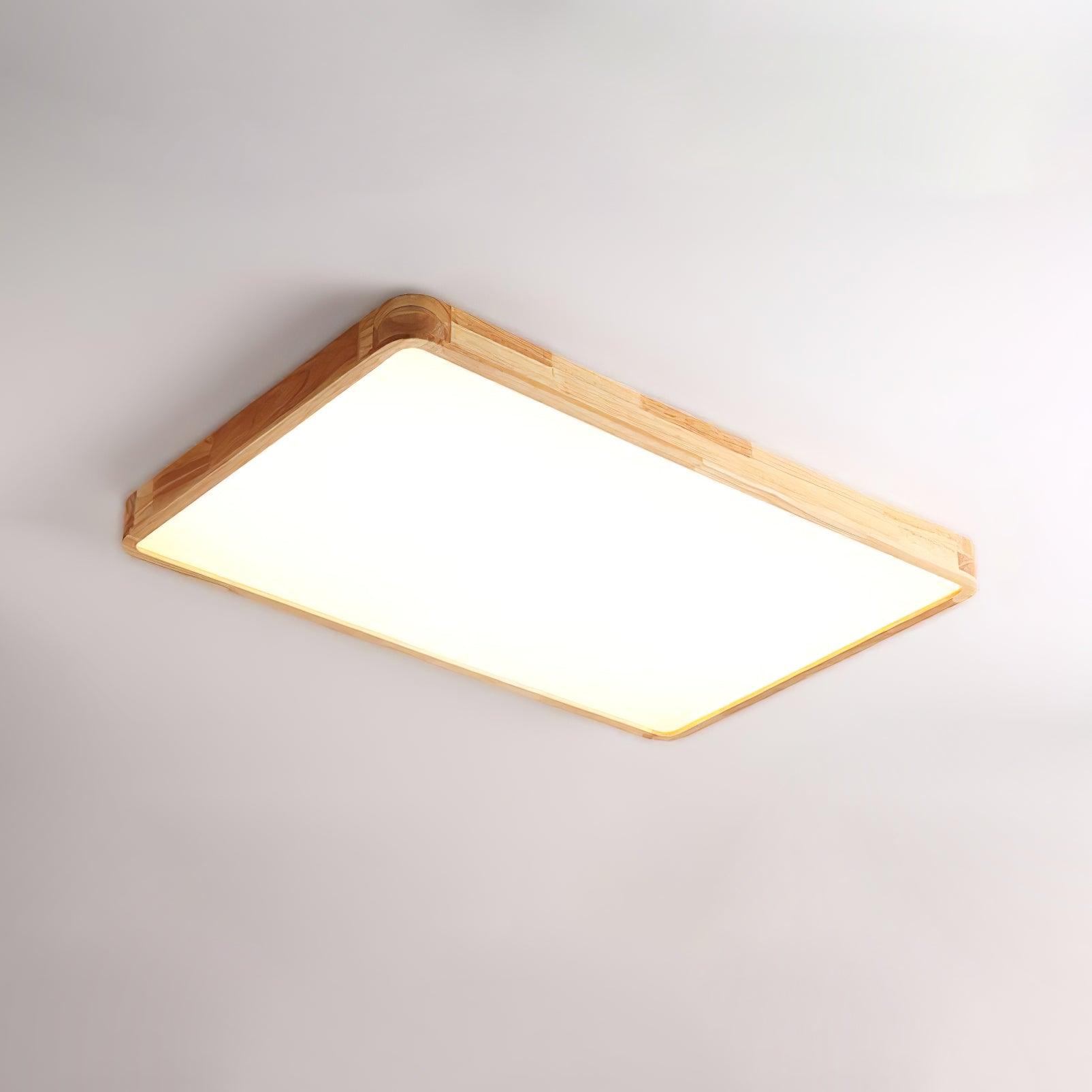 Wooden Geometric Ceiling Light 23.6 in LED Adjustable Wood Indoor Lamp | Thomler