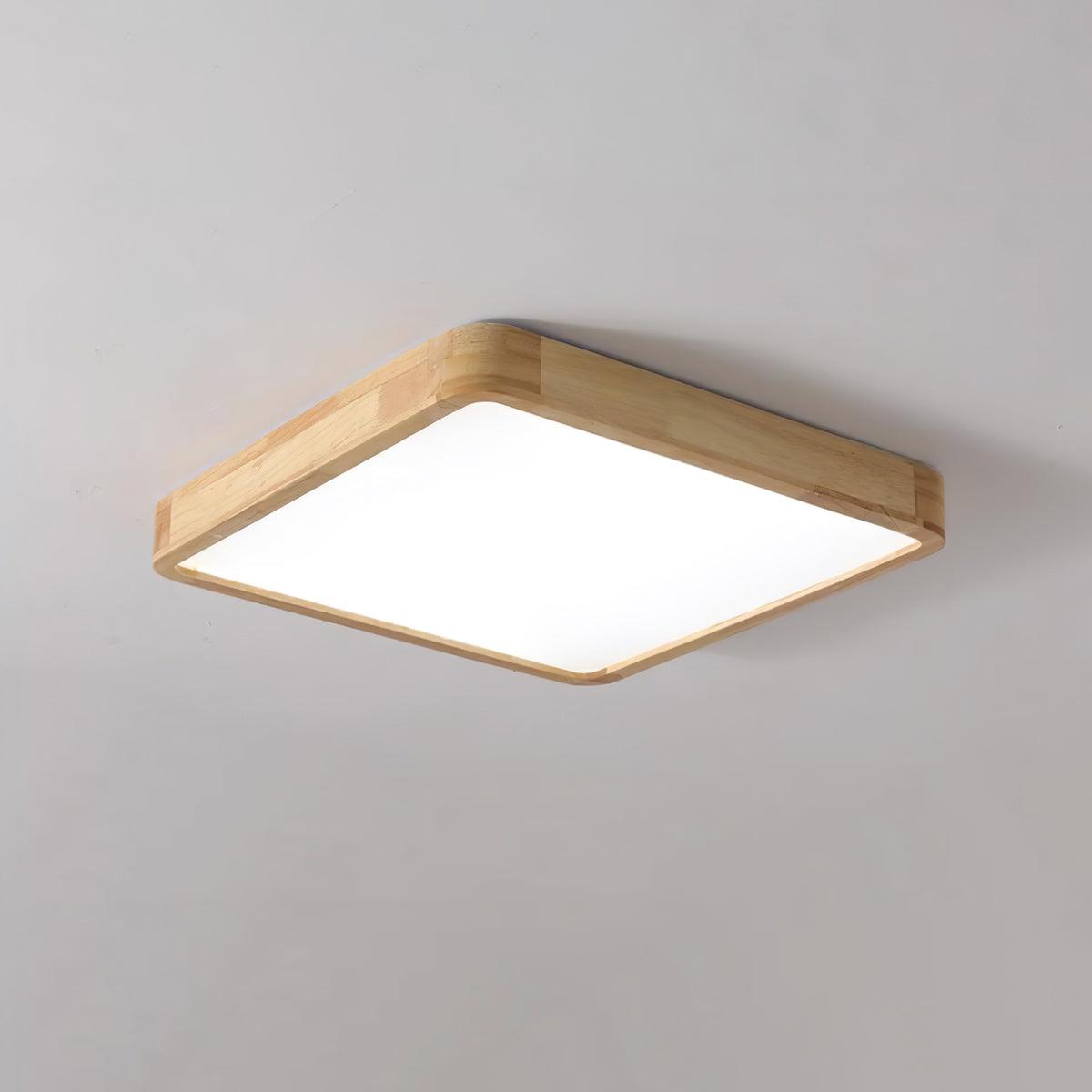 Wooden Geometric Ceiling Light 23.6 in LED Adjustable Wood Indoor Lamp | Thomler