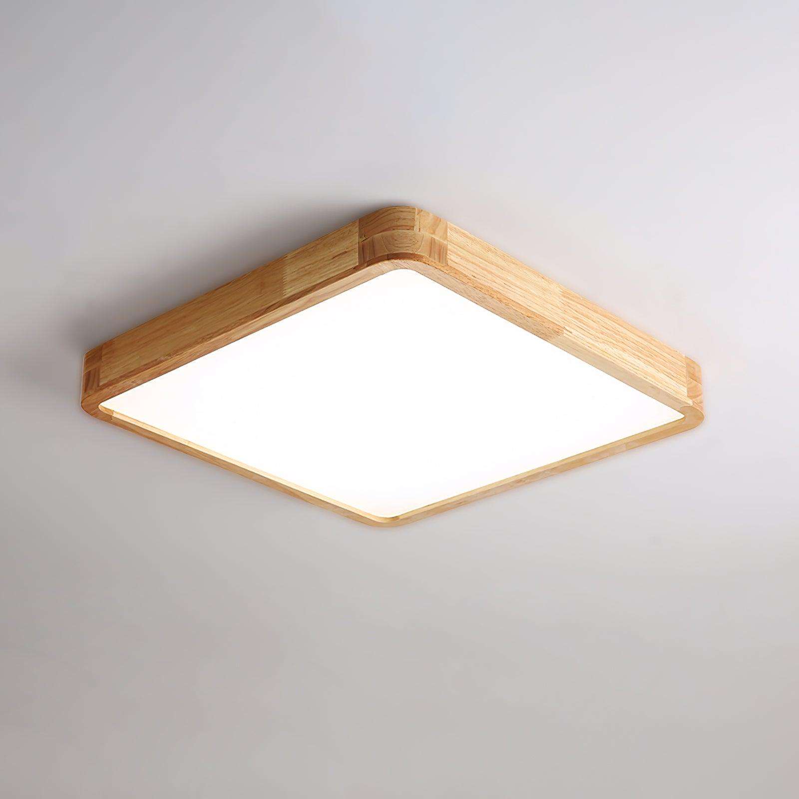 Wooden Geometric Ceiling Light 23.6 in LED Adjustable Wood Indoor Lamp | Thomler