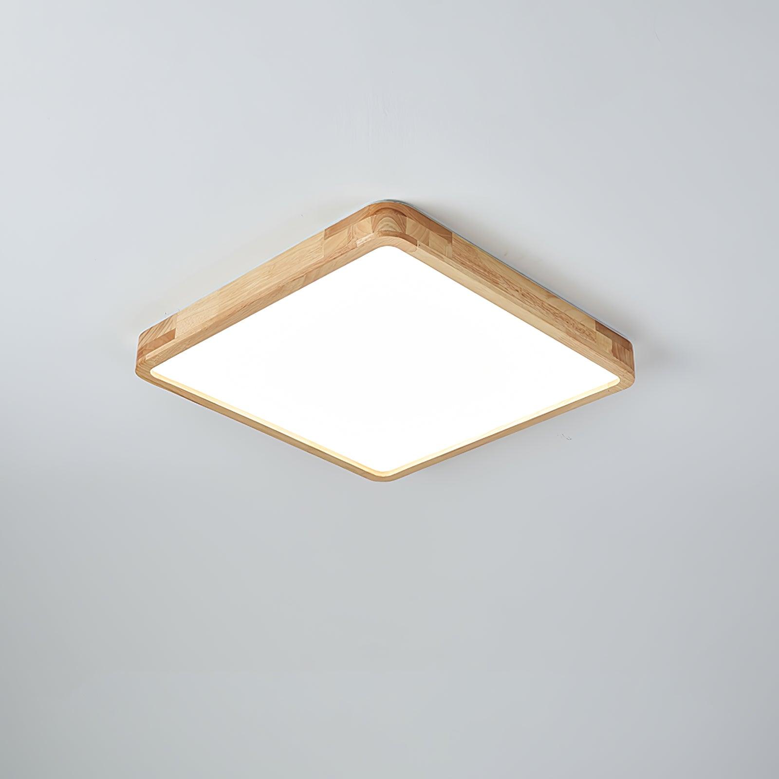Wooden Geometric Ceiling Light 23.6 in LED Adjustable Wood Indoor Lamp | Thomler