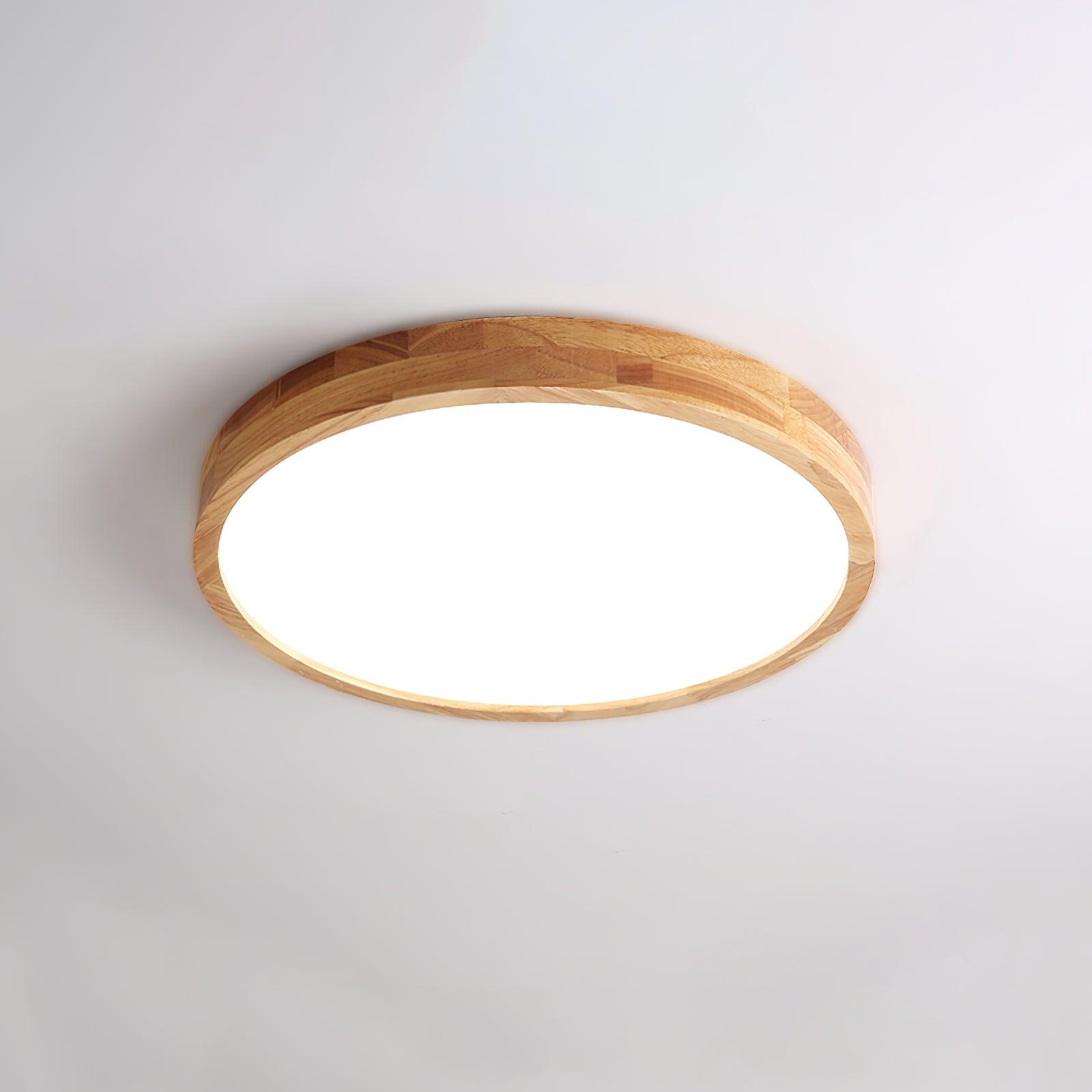 Wooden Geometric Ceiling Light 23.6 in LED Adjustable Wood Indoor Lamp | Thomler