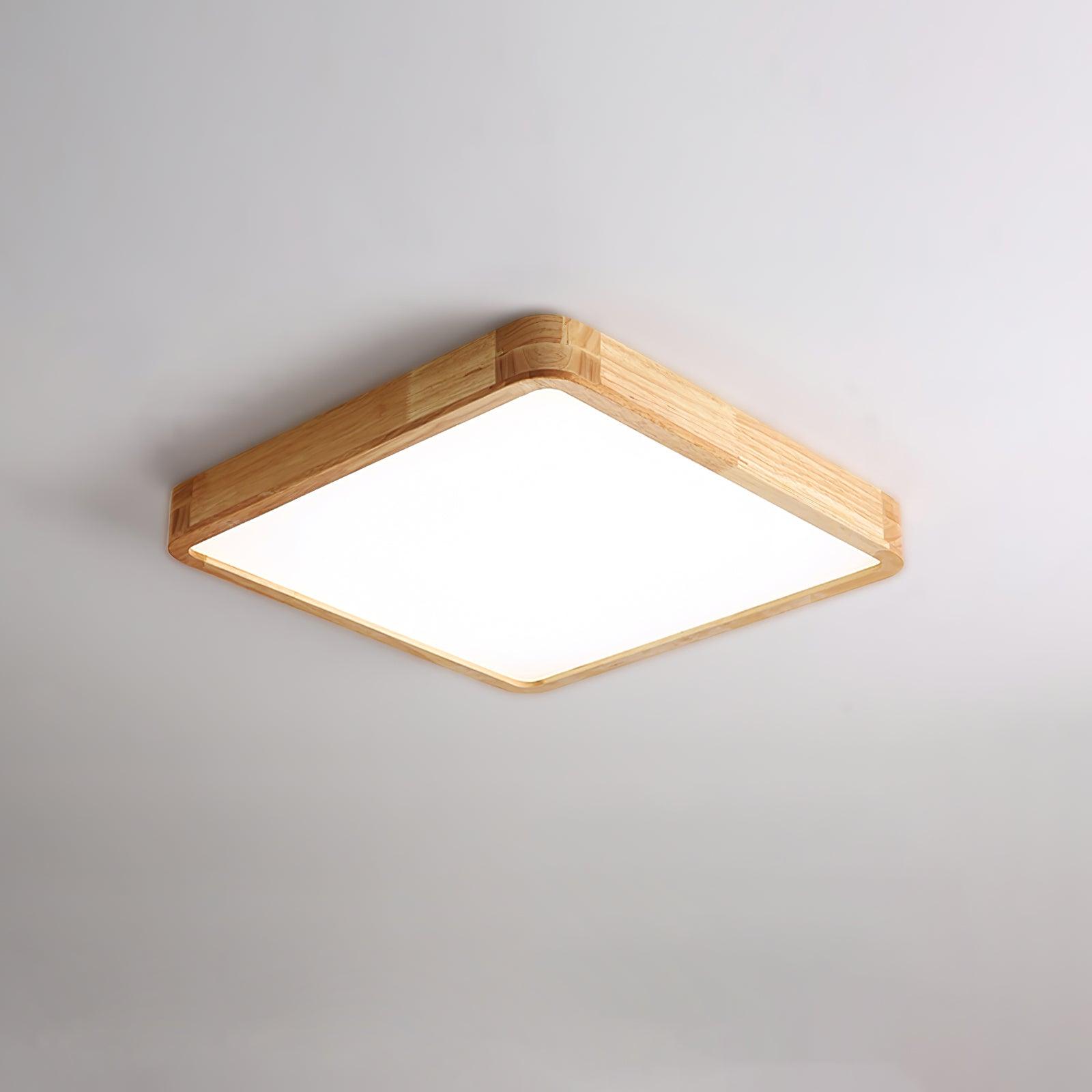 Wooden Geometric Ceiling Light 23.6 in LED Adjustable Wood Indoor Lamp | Thomler