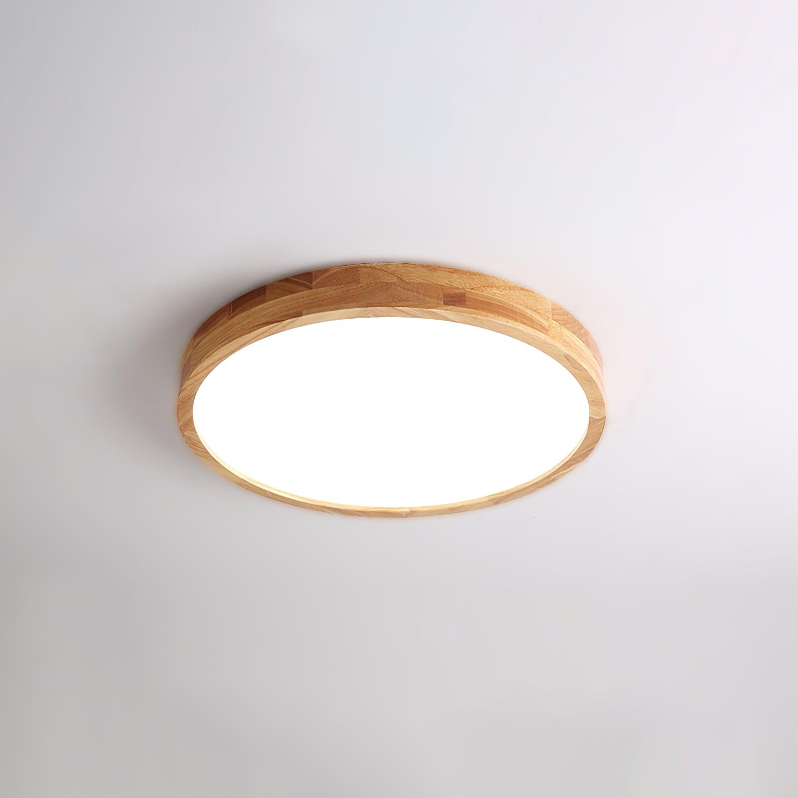 Wooden Geometric Ceiling Light 23.6 in LED Adjustable Wood Indoor Lamp | Thomler