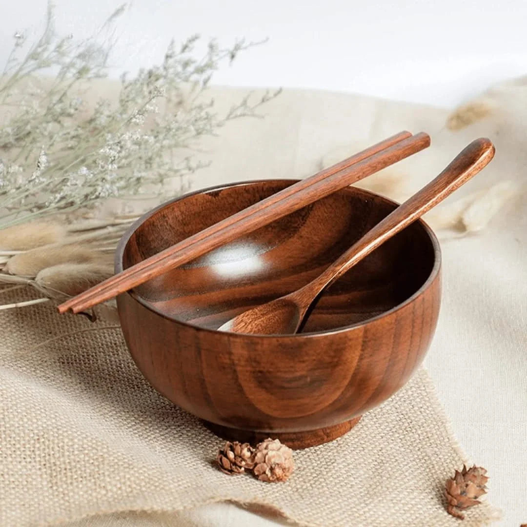 Handcrafted Timber Serving Bowl for Salad, Fruit & Snacks – Natural Wood Tableware | Thomler