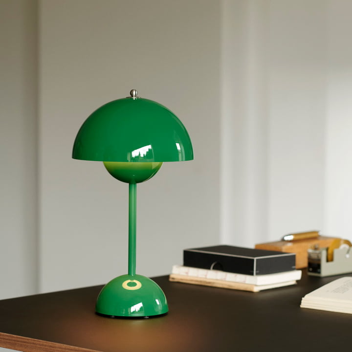 Table Lamp ABS PC USB Rechargeable 2000mAh Green Bedside Desk Wireless LED Mushroom Light | Thomler