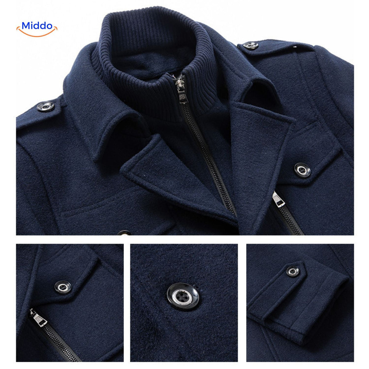 Men's Heritage Trench Coat – Wool Blend, Structured Collar & Tailored Fit for Fall & Winter | Thomler