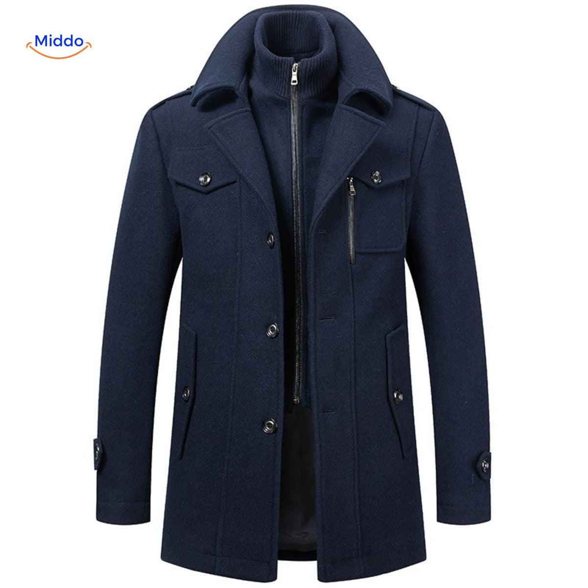 Men's Heritage Trench Coat – Wool Blend, Structured Collar & Tailored Fit for Fall & Winter | Thomler