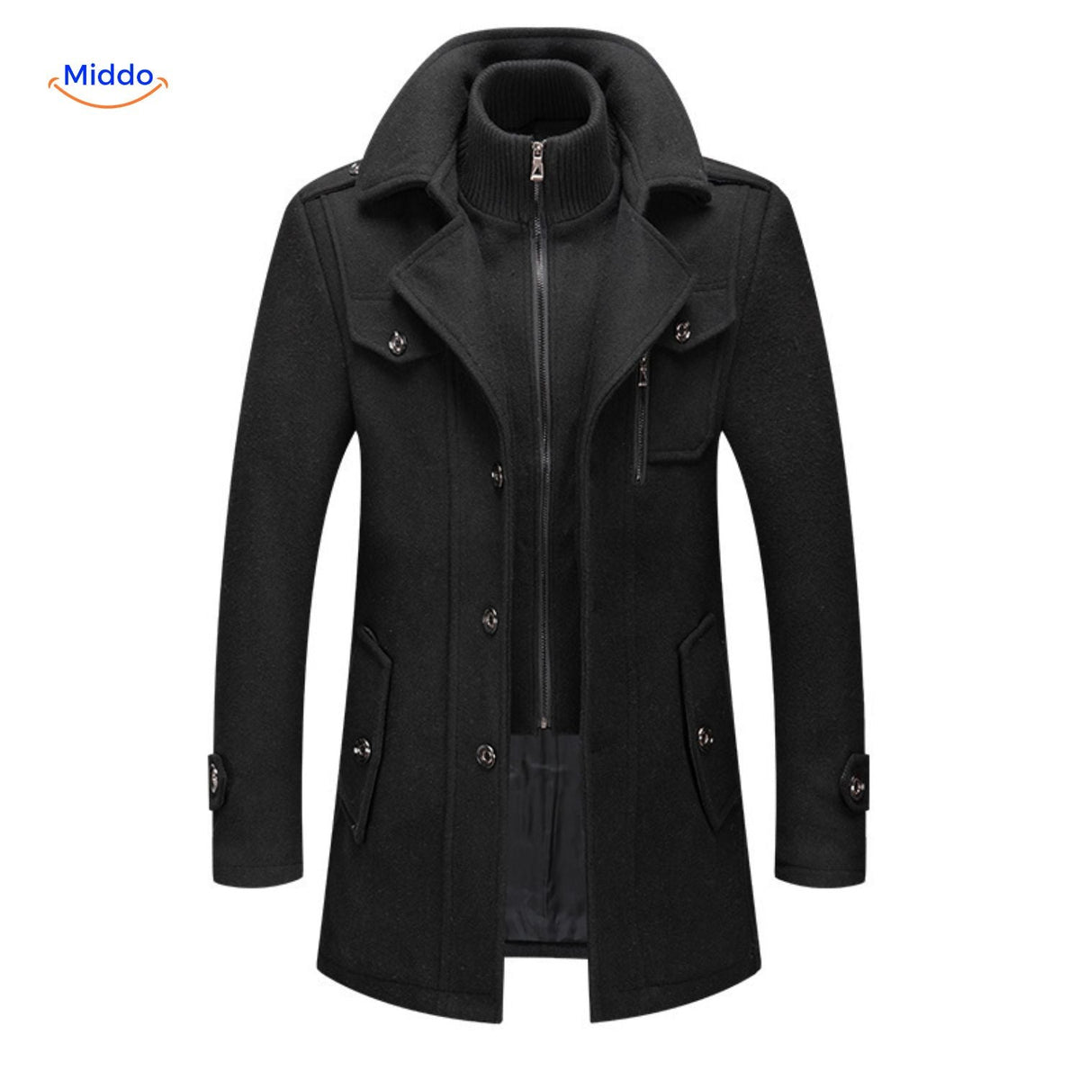Men's Heritage Trench Coat – Wool Blend, Structured Collar & Tailored Fit for Fall & Winter | Thomler