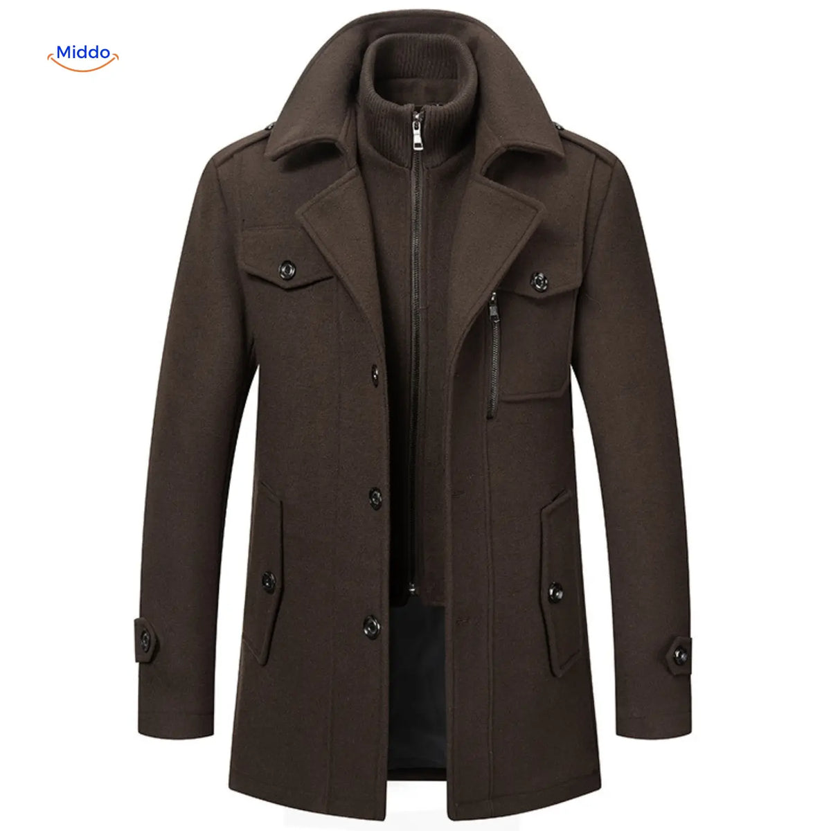 Men's Heritage Trench Coat – Wool Blend, Structured Collar & Tailored Fit for Fall & Winter | Thomler