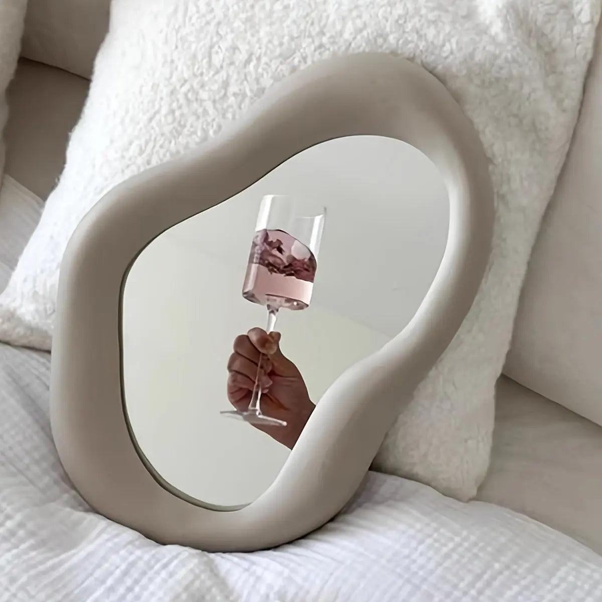 Wavy Decorative Wall Mirror with Curved Reflective Surface for Modern Homes | Artistic Statement Piece for Living Room, Bedroom, or | Thomler