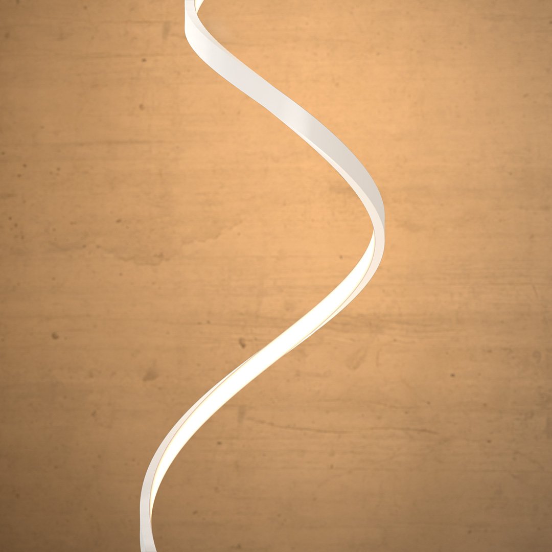 Floor Lamp Aluminium Spiral 133.0 cm White Dimmable Bedroom Reading Modern LED Standing Light | Thomler