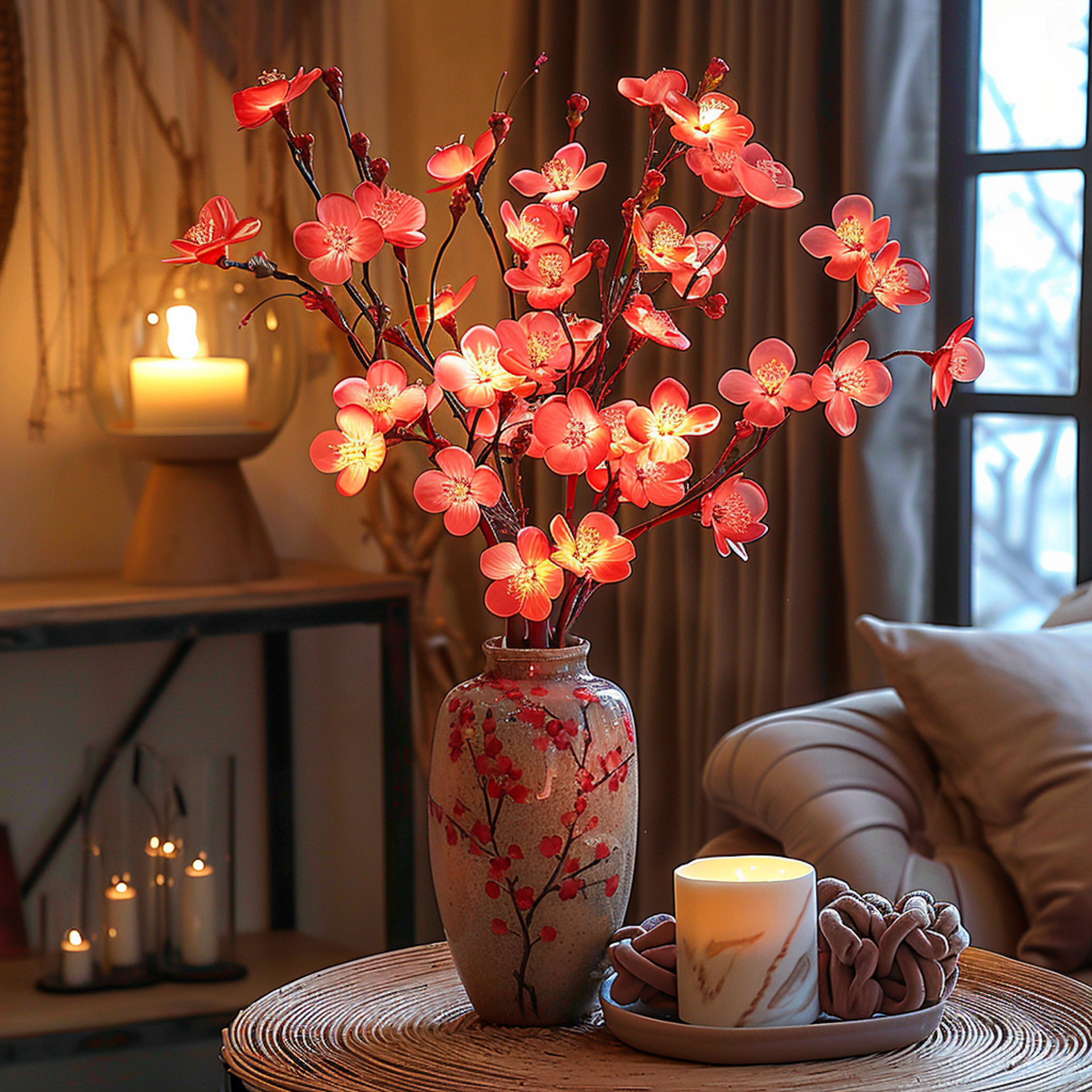 Light Branch Olive 70.0 cm Warm White LED Home Decor Flexible Battery Operated Vase Display Ambient Lighting | Thomler