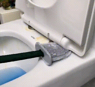 Bathroom Toilet Brush with Holder Silicone Bristles Antibacterial Floor Standing Wall Mount Non-Slip for Toilet Bowl | Thomler