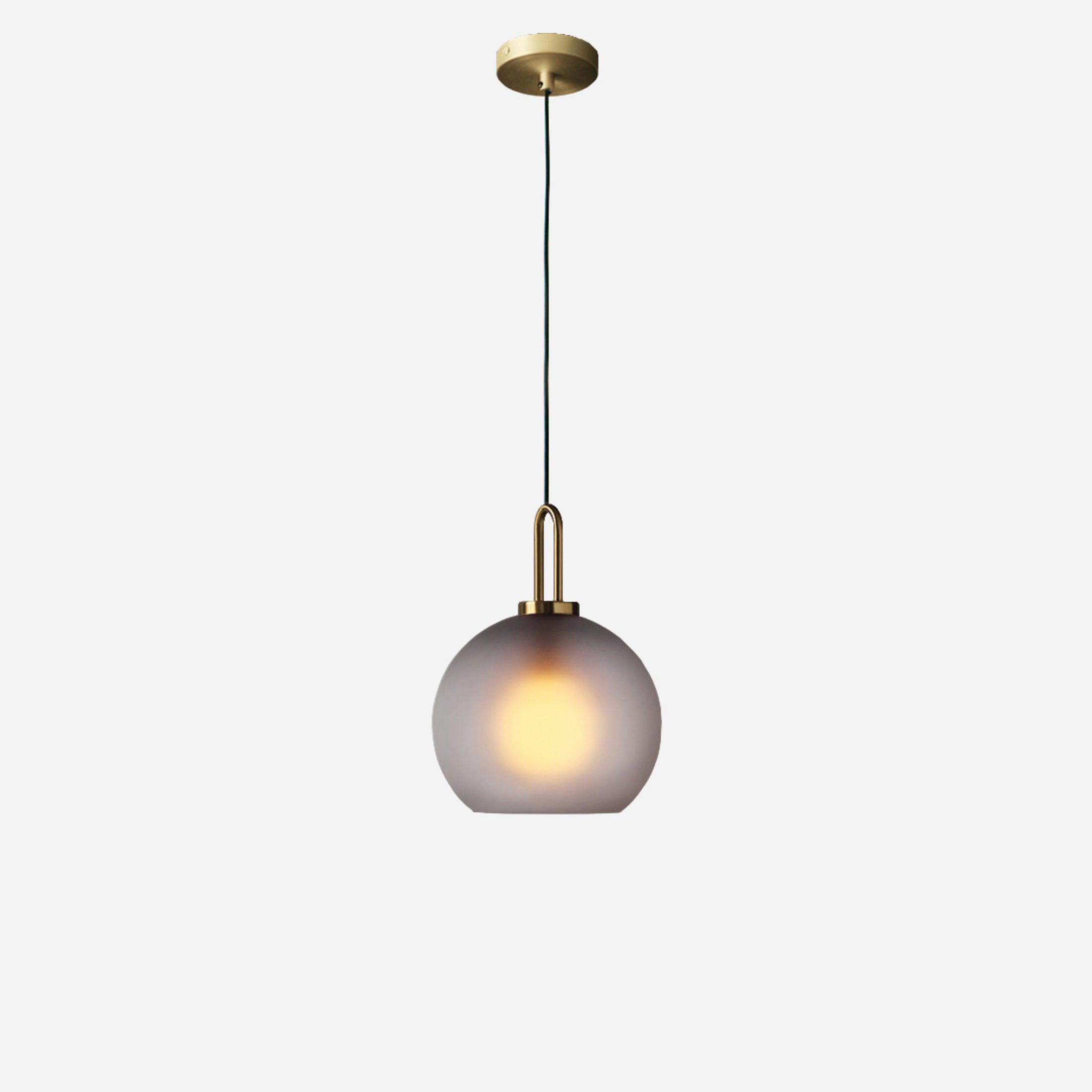 Pendant Light Glass Metal 11.8 in Hanging Living Room Bedroom Ceiling Adjustable Modern Minimalist Lighting Fixture | Thomler