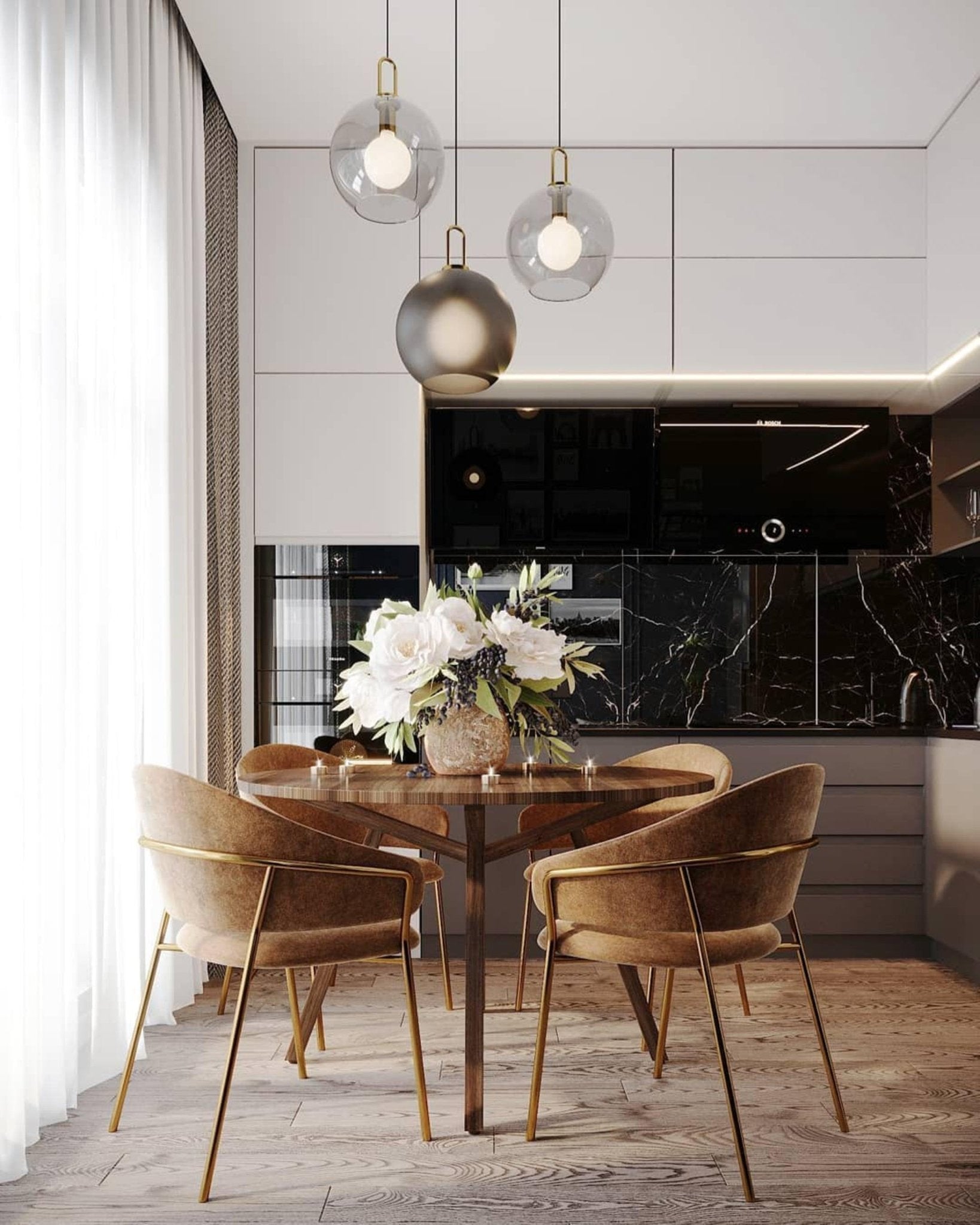 Pendant Light Glass Metal 11.8 in Hanging Living Room Bedroom Ceiling Adjustable Modern Minimalist Lighting Fixture | Thomler