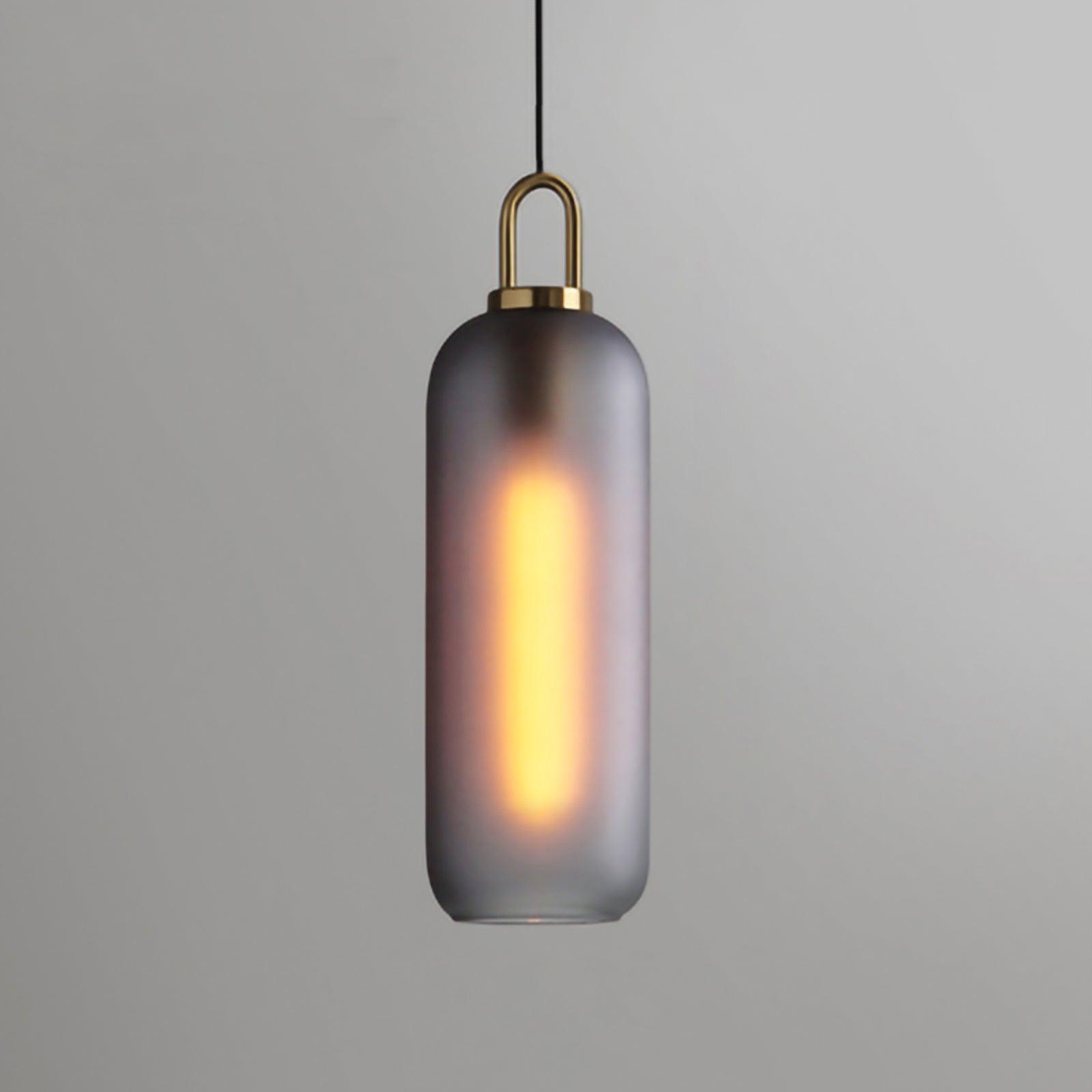 Pendant Light Glass Metal 11.8 in Hanging Living Room Bedroom Ceiling Adjustable Modern Minimalist Lighting Fixture | Thomler