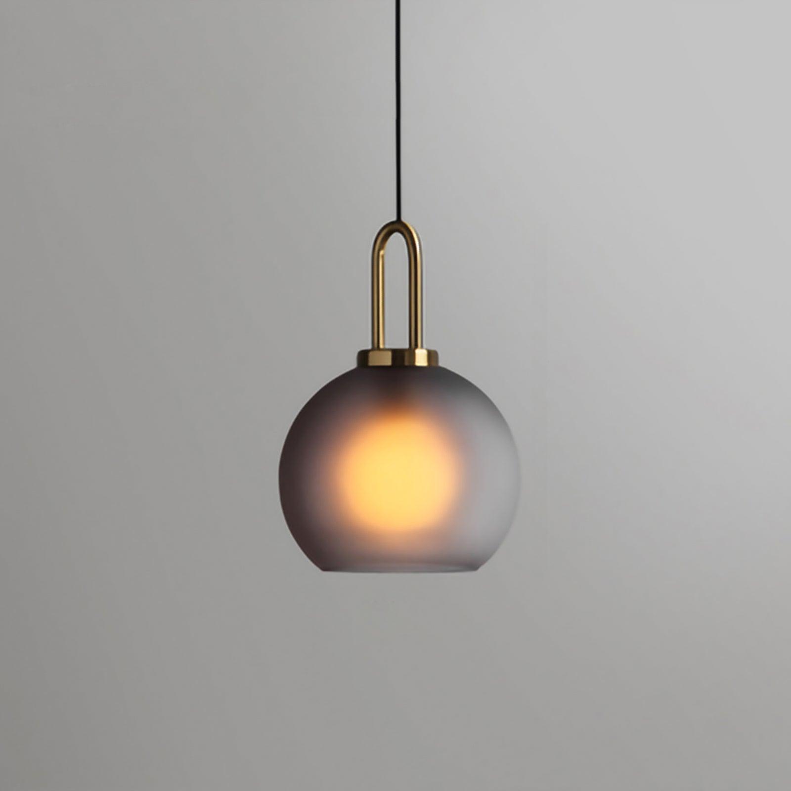 Pendant Light Glass Metal 11.8 in Hanging Living Room Bedroom Ceiling Adjustable Modern Minimalist Lighting Fixture | Thomler
