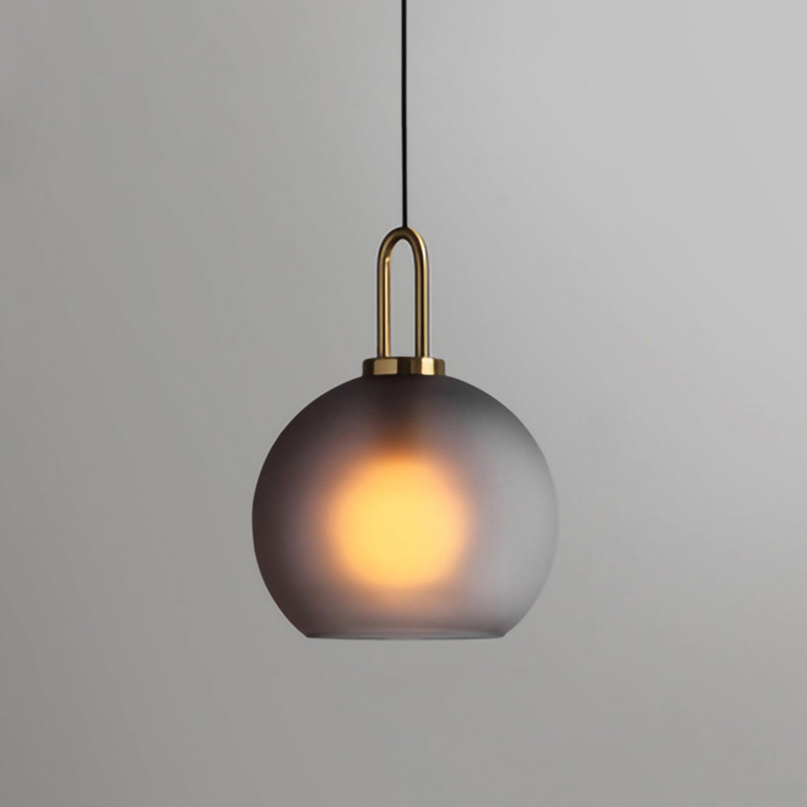 Pendant Light Glass Metal 11.8 in Hanging Living Room Bedroom Ceiling Adjustable Modern Minimalist Lighting Fixture | Thomler
