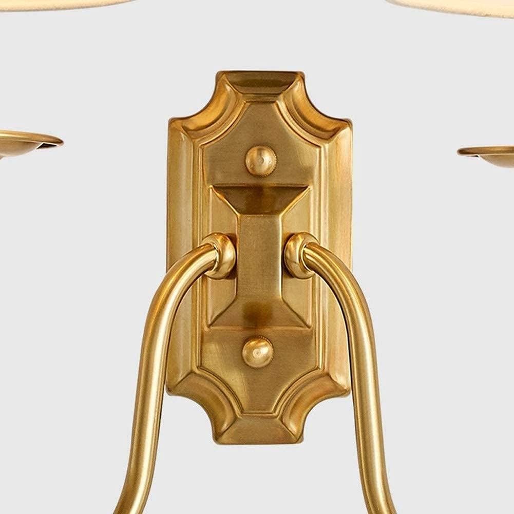 Wall Lamp Brass Dual Arm 53.8–107.6 sq ft White Bedroom Living Room Fabric Shade Classic Indoor Lighting | Thomler
