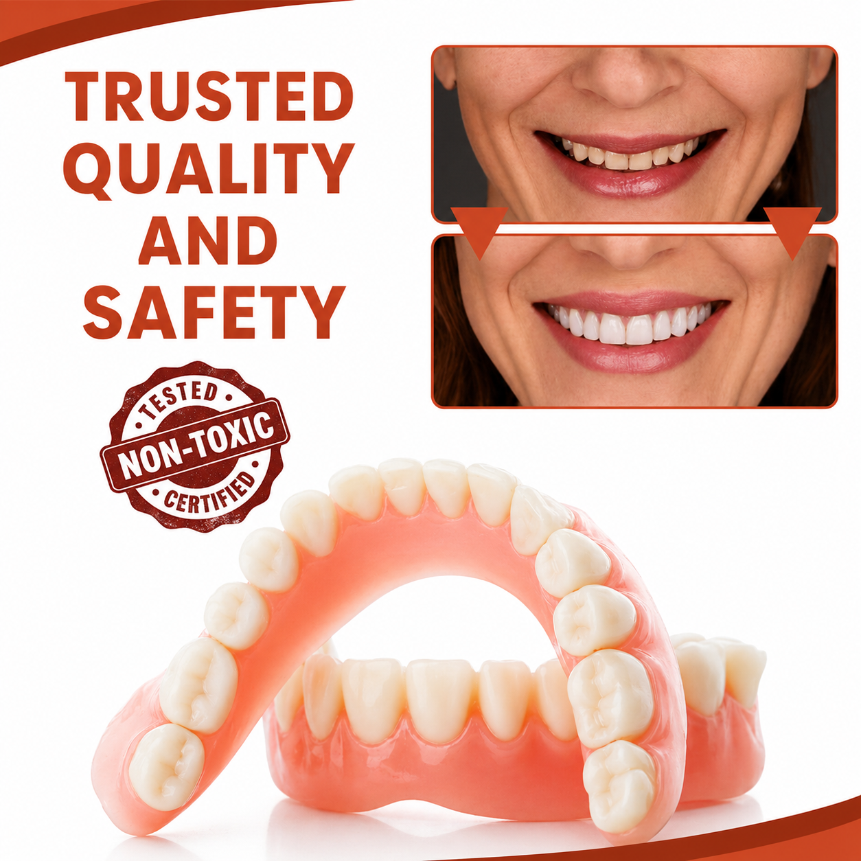 Soft Silicone Denture Cushion Liner for Comfortable Fit Without Pain or Slipping | Easy Home Application | Upper & Lower Arch Support | Thomler