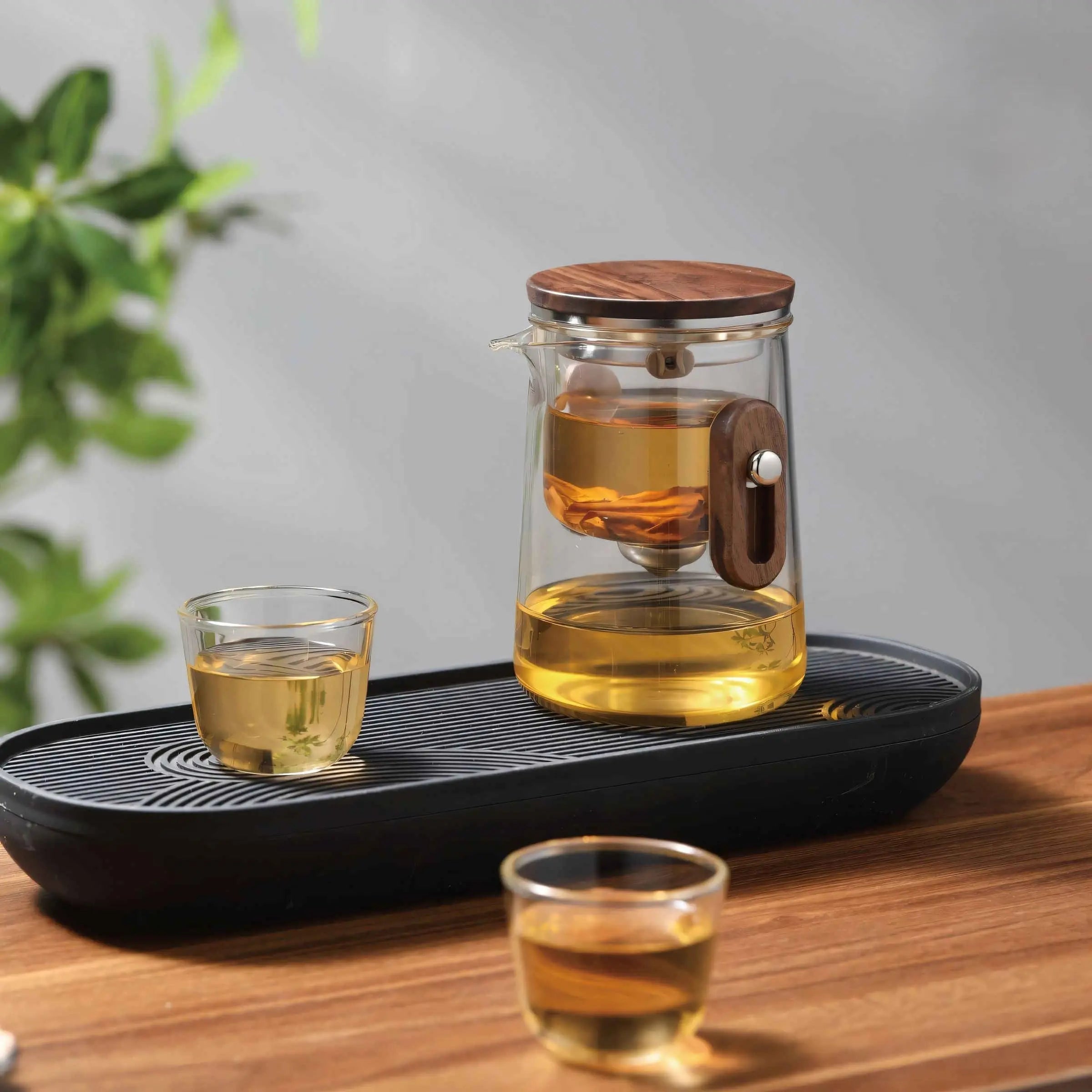 Travel Teapot Borosilicate Glass 330 ml Compact Tea Brewing Camping Outdoor Portable Infuser Set With Cups And Carry Case | Thomler
