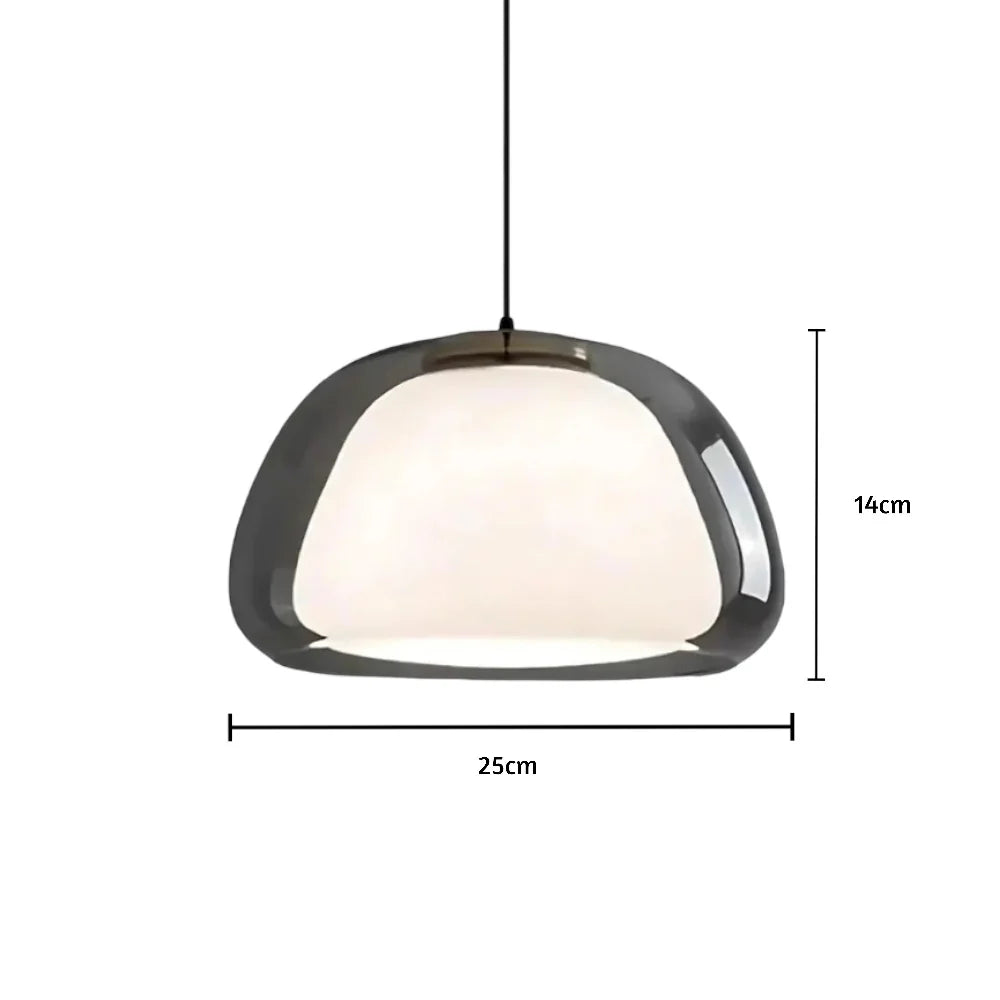 Pendant Light Glass Dome 9.8 in Adjustable Kitchen Dining Room Hanging Fixture Modern Multi-Light Setup | Thomler