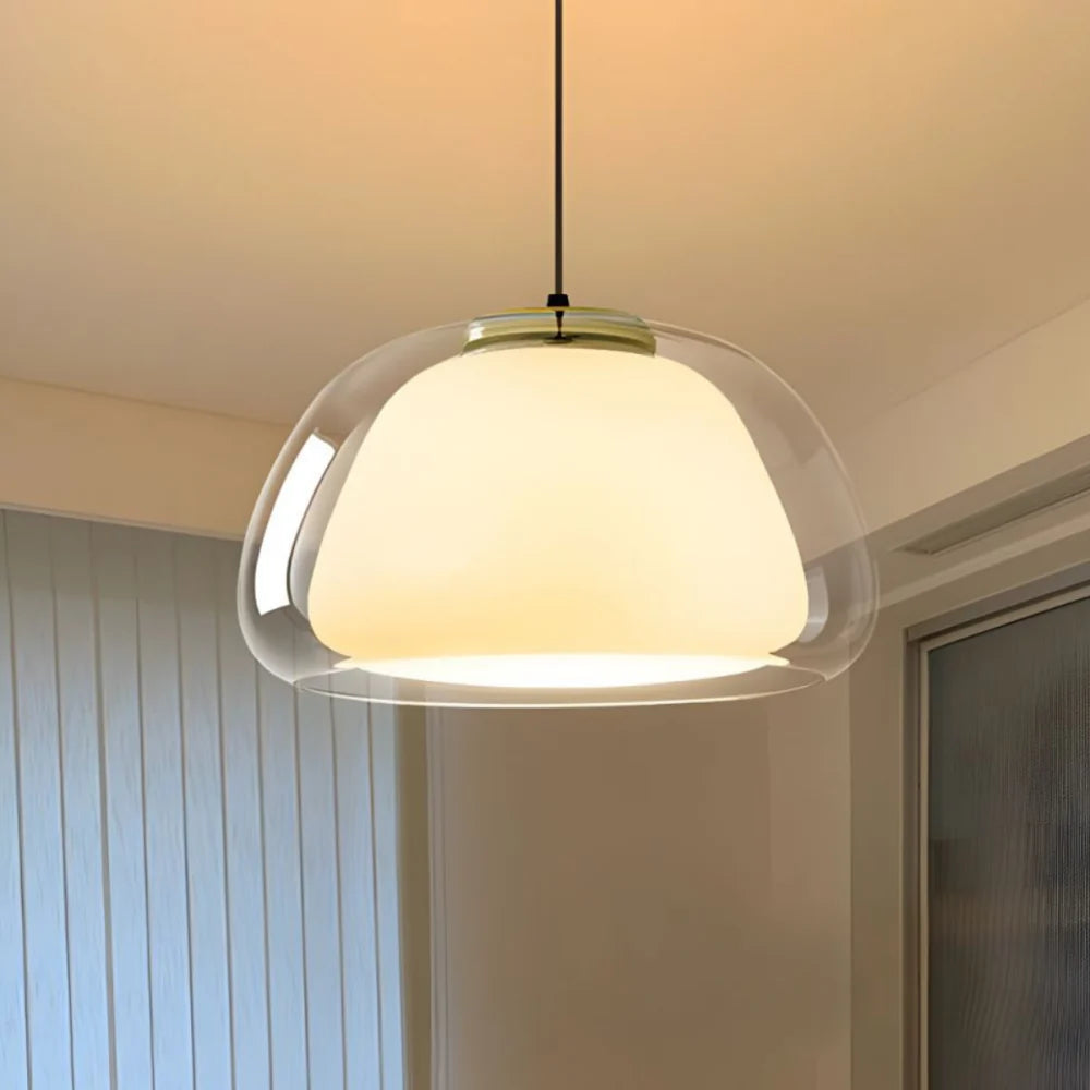 Pendant Light Glass Dome 9.8 in Adjustable Kitchen Dining Room Hanging Fixture Modern Multi-Light Setup | Thomler