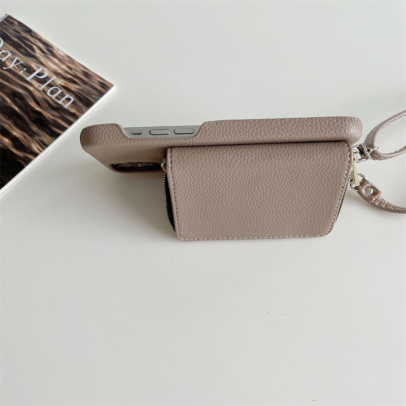 iPhone Wallet Case with Detachable Crossbody Strap & Card Holder – Hands-Free Phone Pouch for Women & Men – Vegan Leather Cover with | Thomler