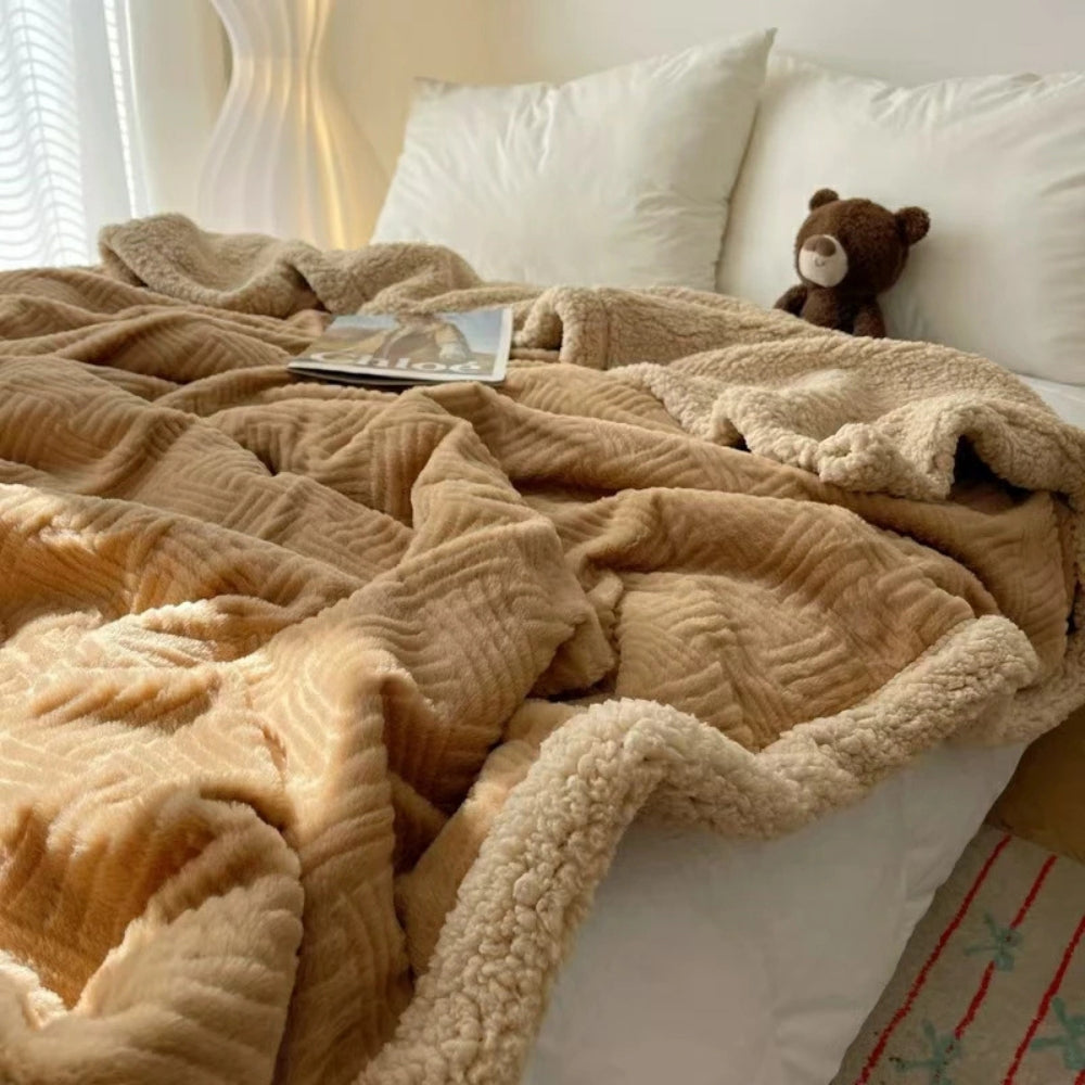 Reversible Double-Sided Plush Throw Blanket with Textured Weave – Ultra-Soft Microfiber for Couch, Bed & Naps | Thomler