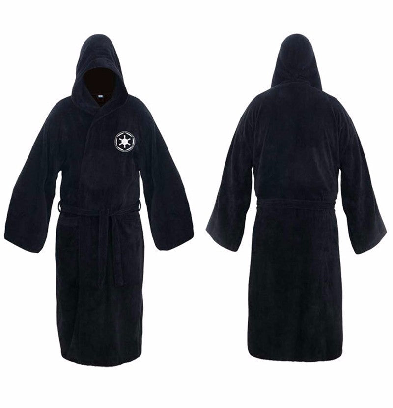 Men's Hooded Flannel Bathrobe | Long Absorbent Spa Robe with Belt for Shower Bathroom | Plush Warm Loungewear Housecoat | Thomler