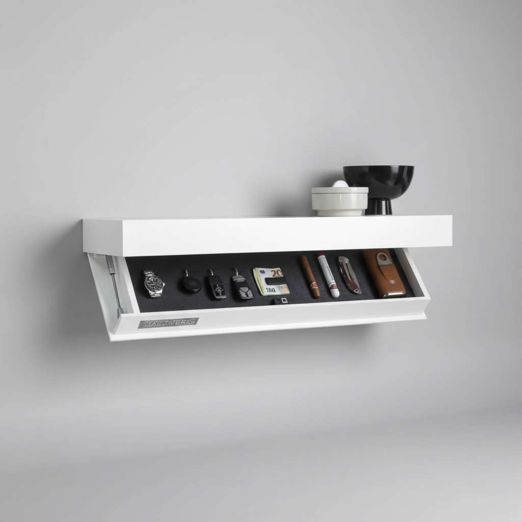 Wall-Mount Floating Shelf with Concealed Storage Compartment – Modern Organizer for Entryway, Kitchen & Home Office | Thomler