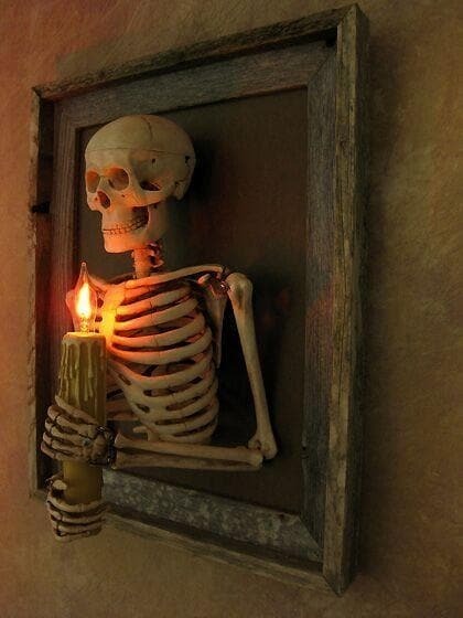 3D Human Torso Wall Art with Flickering LED Candle Light for Gothic Décor | Thomler