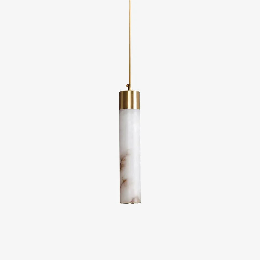 Cylindrical Stone & Metal Overhead Fixture – Warm Ambient LED for Dining & Kitchen | Thomler