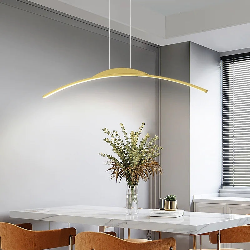 Arc Ceiling Light with Wireless Dimmer – Modern Overhead Fixture for Dining Rooms, Offices & Cafes | Thomler