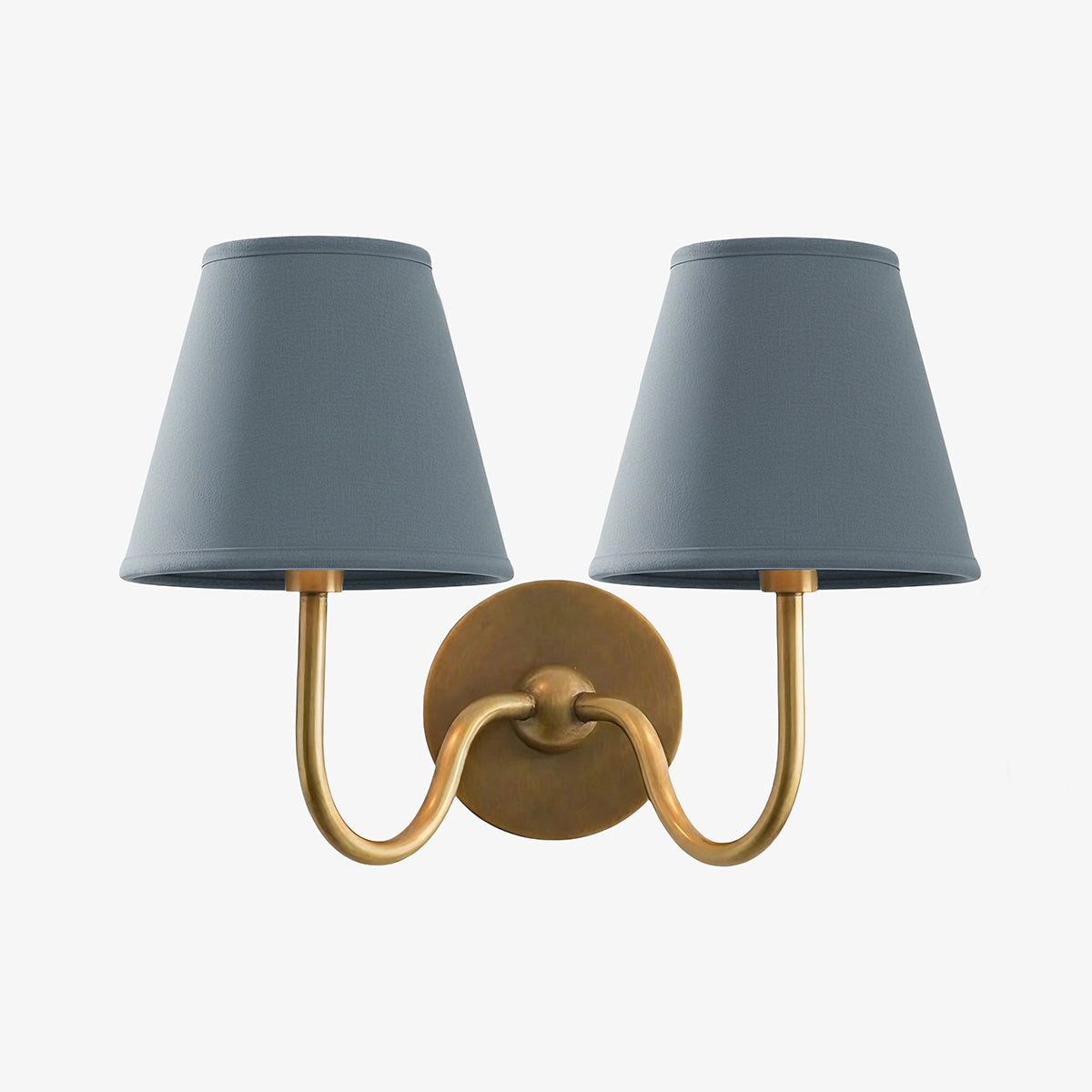 Brass Sconce with Fabric Drum Shade – 1 or 2 Light Hardwired Fixture for Bedroom, Hallway & Living Room | Thomler