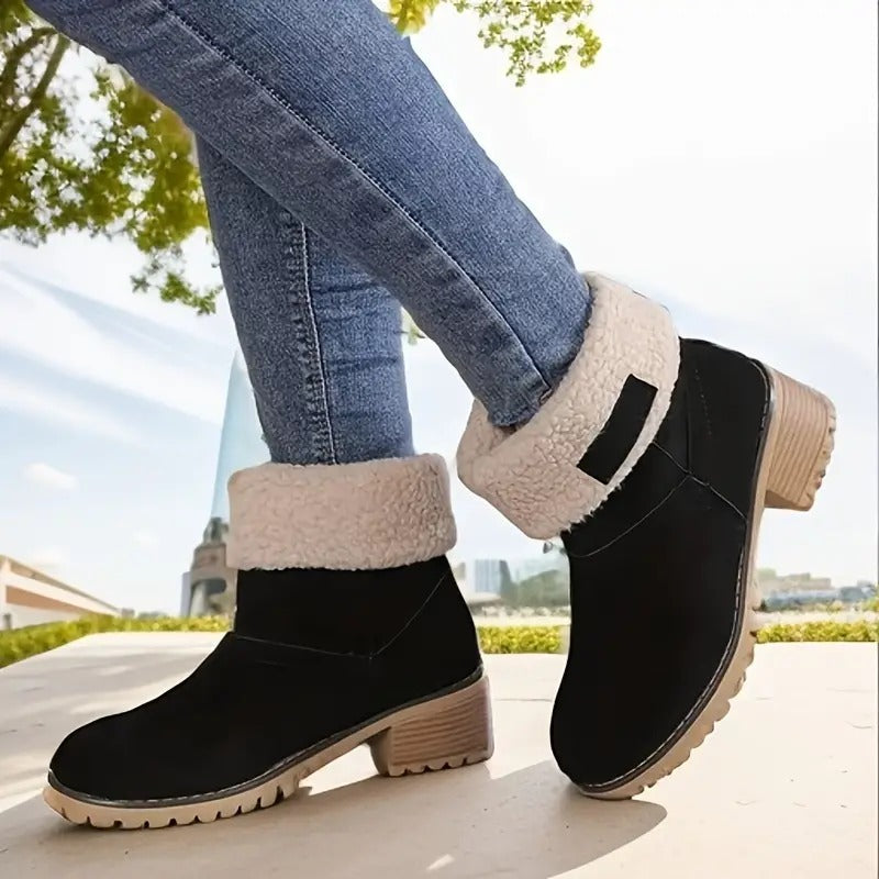 Women's Block Heel Ankle Boots with Arch Support – Lightweight Cushioned Footwear for All-Day Comfort | Thomler
