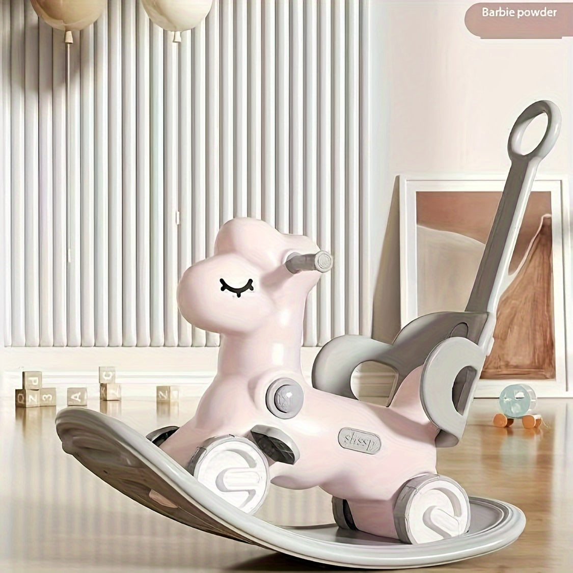 Baby Rocking Horse Balance Bike Plastic 75.0 cm Indoor Toddler Riding Toy 2-in-1 Developmental Play Fun | Thomler