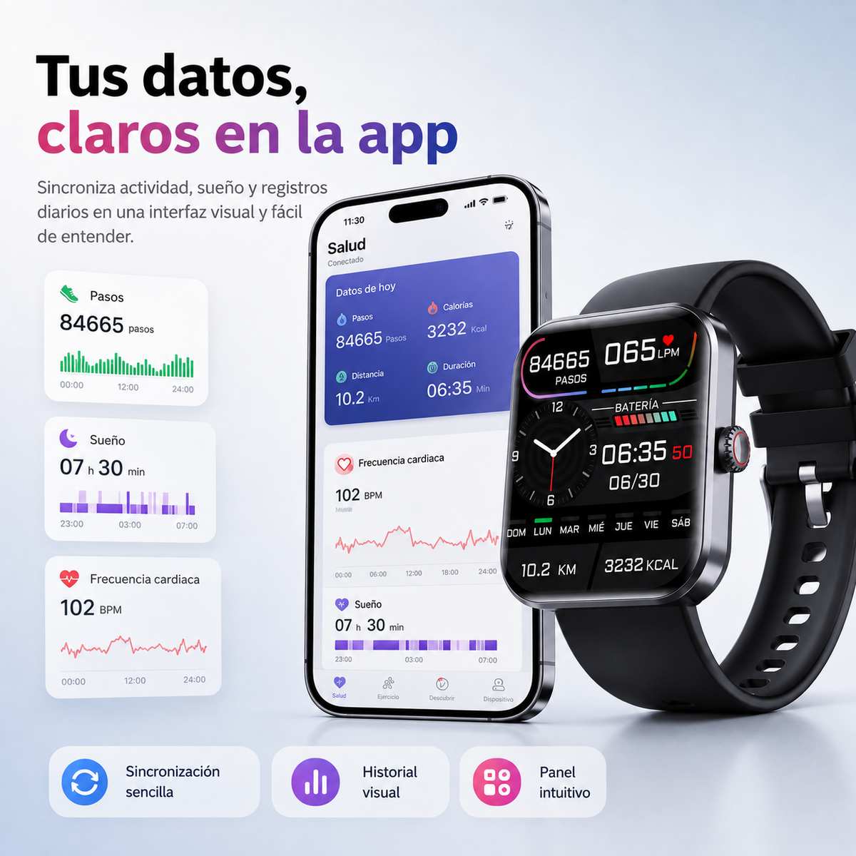 Wellness Tracker Smartwatch – Heart Rate, Blood Oxygen, Sleep & Activity Monitor | Thomler
