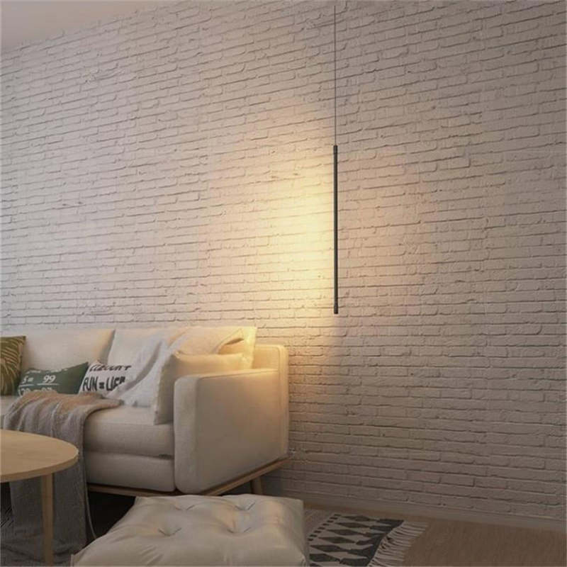 Contemporary Linear LED Ceiling Fixture with Acrylic Diffuser – Modern Hanging Light for Bedroom, Dining Room & Office | Adjustable Cable | Thomler