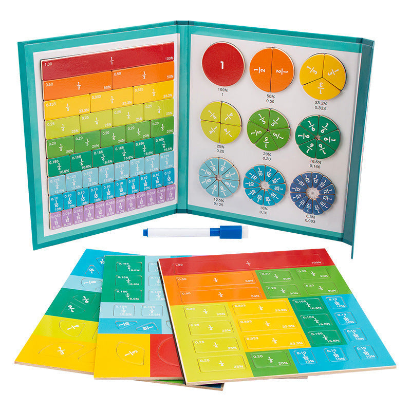 Interactive Fraction Learning Board with Magnetic Pieces for Kids Math Practice Home School Classroom Teaching Aid | Thomler